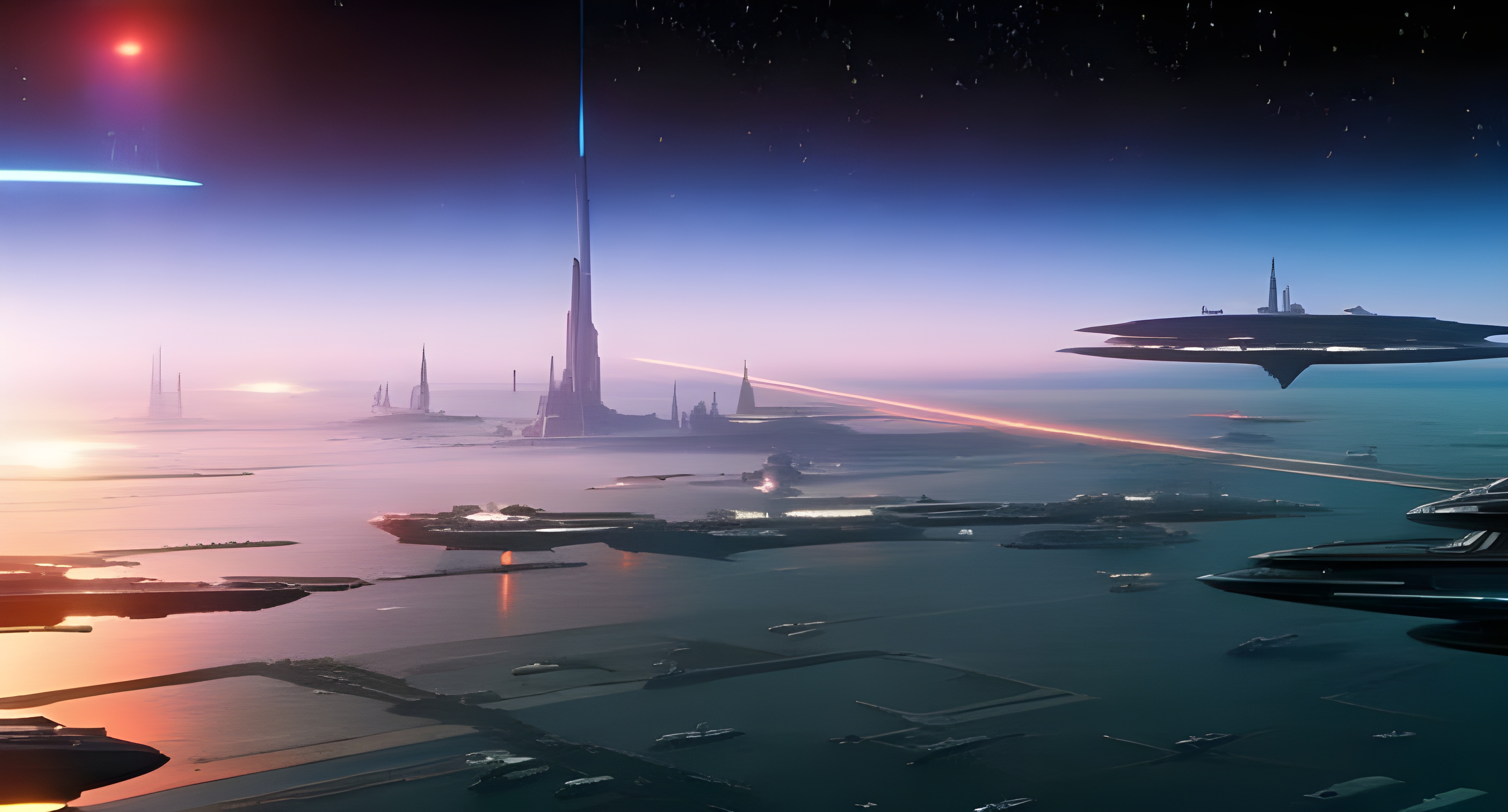 General 4992x2688 AI art science fiction space futuristic space station Stable Diffusion stars sky