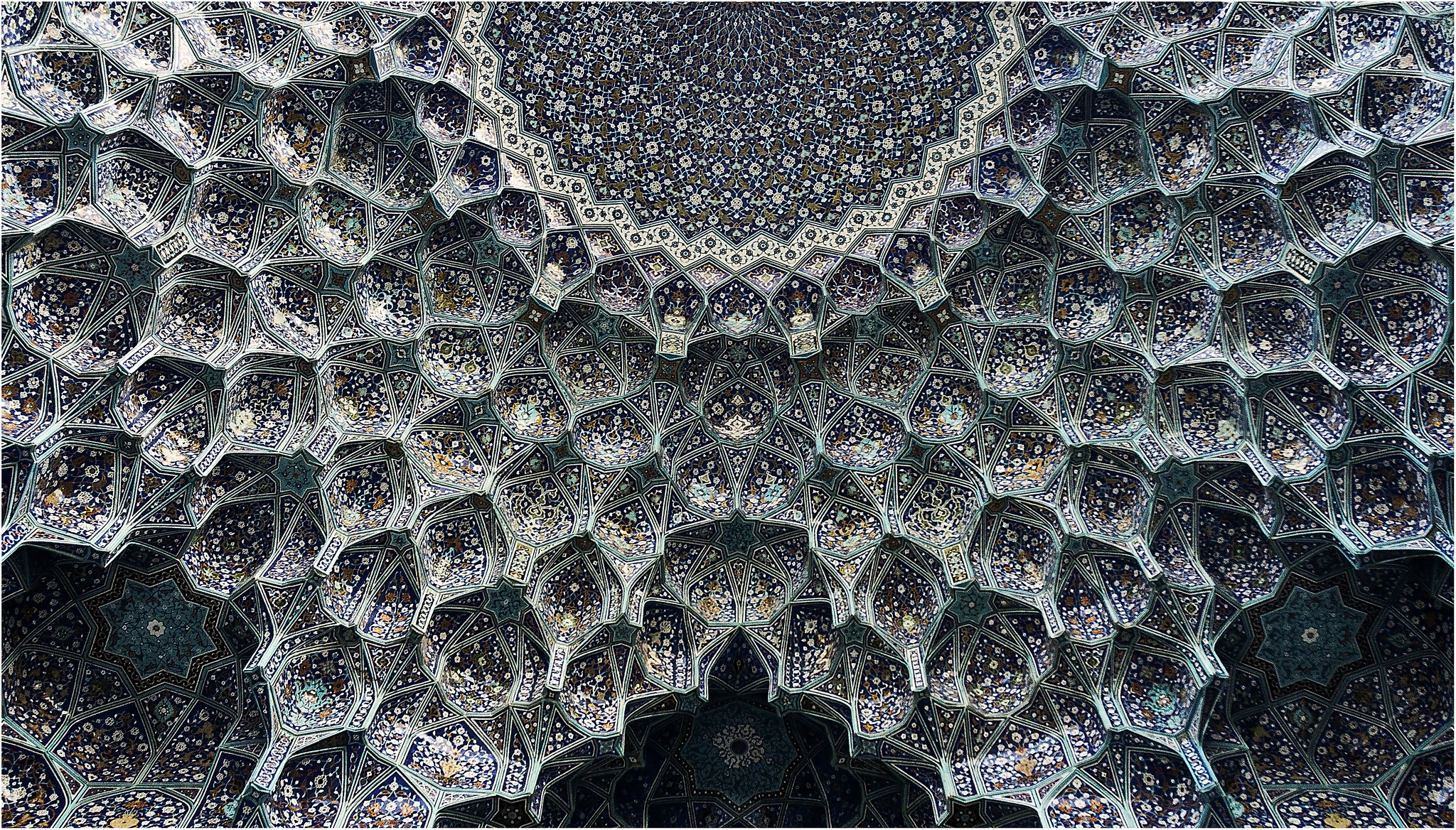 General 2048x1168 Iran tiles pattern digital art