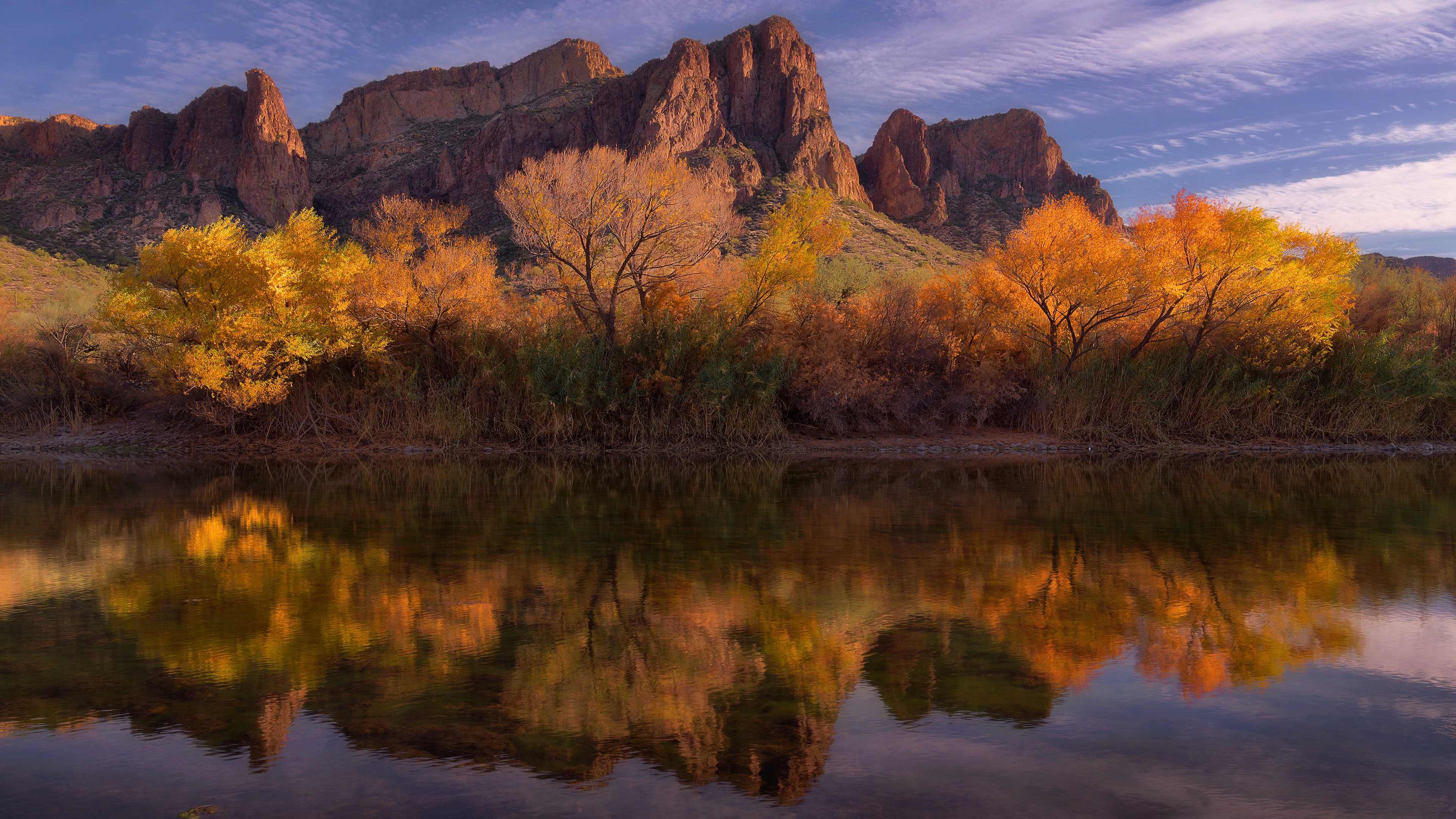 General 3840x2160 USA Arizona nature rocks landscape fall mountains reflection