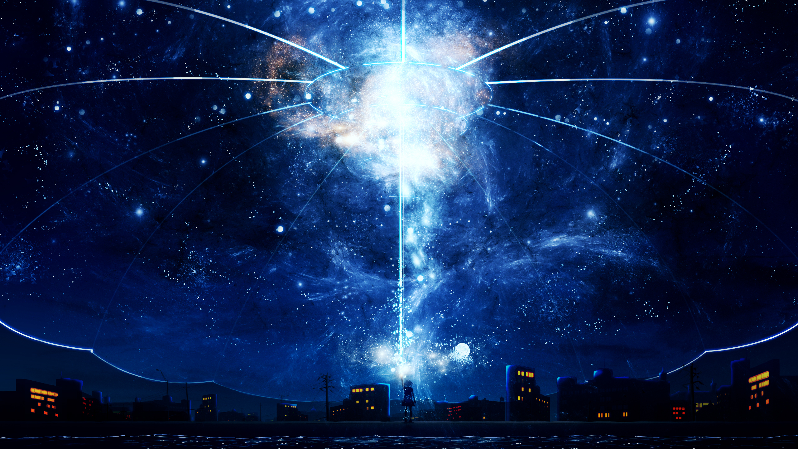 Anime 2560x1440 night sky fantasy art anime