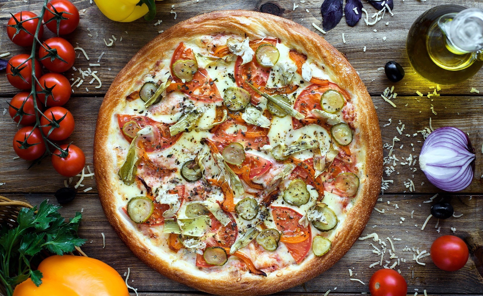 General 1920x1178 food pizza tomatoes vegetables onion