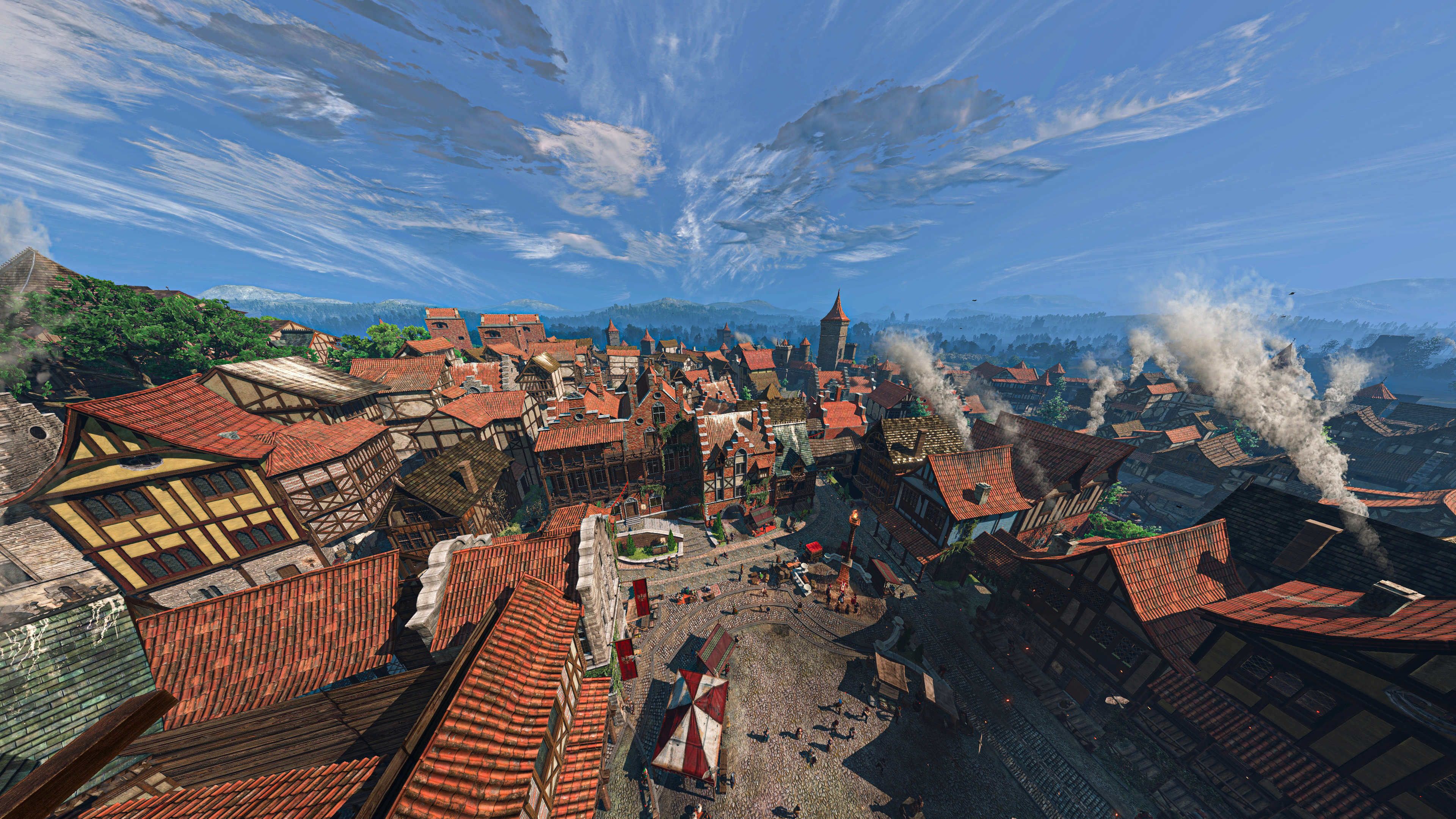 General 3840x2160 The Witcher The Witcher 3: Wild Hunt Novigrad video games rooftops