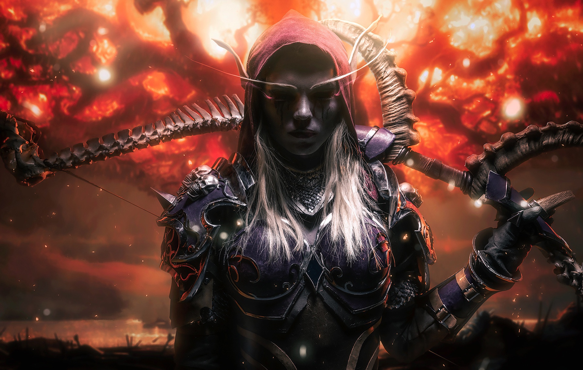 General 1920x1220 fantasy girl dark fantasy Blizzard Entertainment World of Warcraft Sylvanas Windrunner digital art