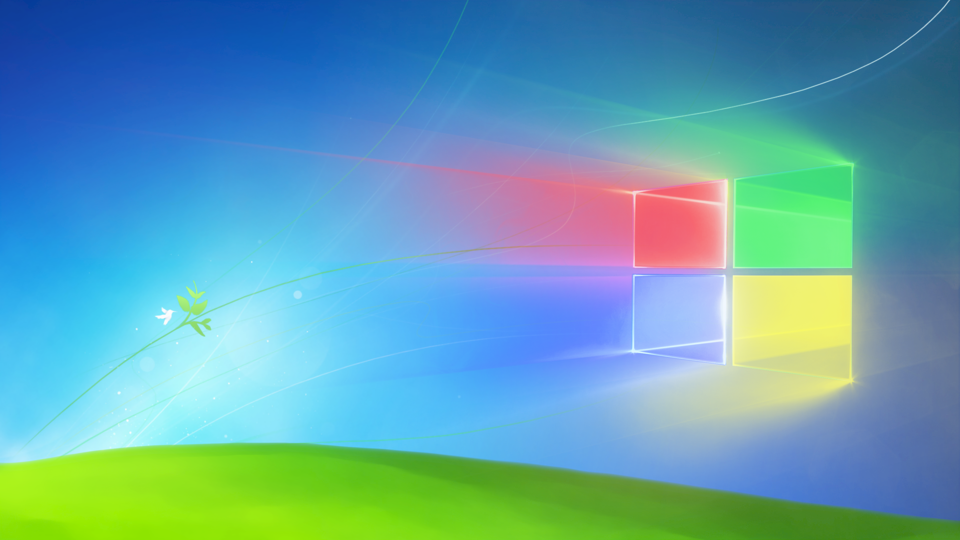 General 3840x2160 Windows 10 Windows Vista operating system technology Windows 7 Windows 8 glass design Microsoft Microsoft Windows logo bliss digital art