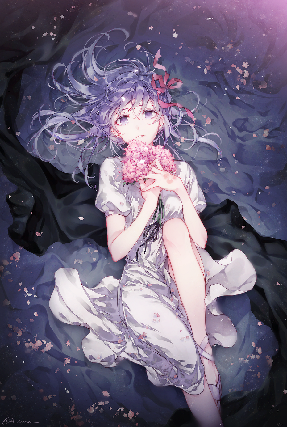 Anime 930x1382 Fate series Fate/Stay Night anime girls Matou Sakura flowers dress