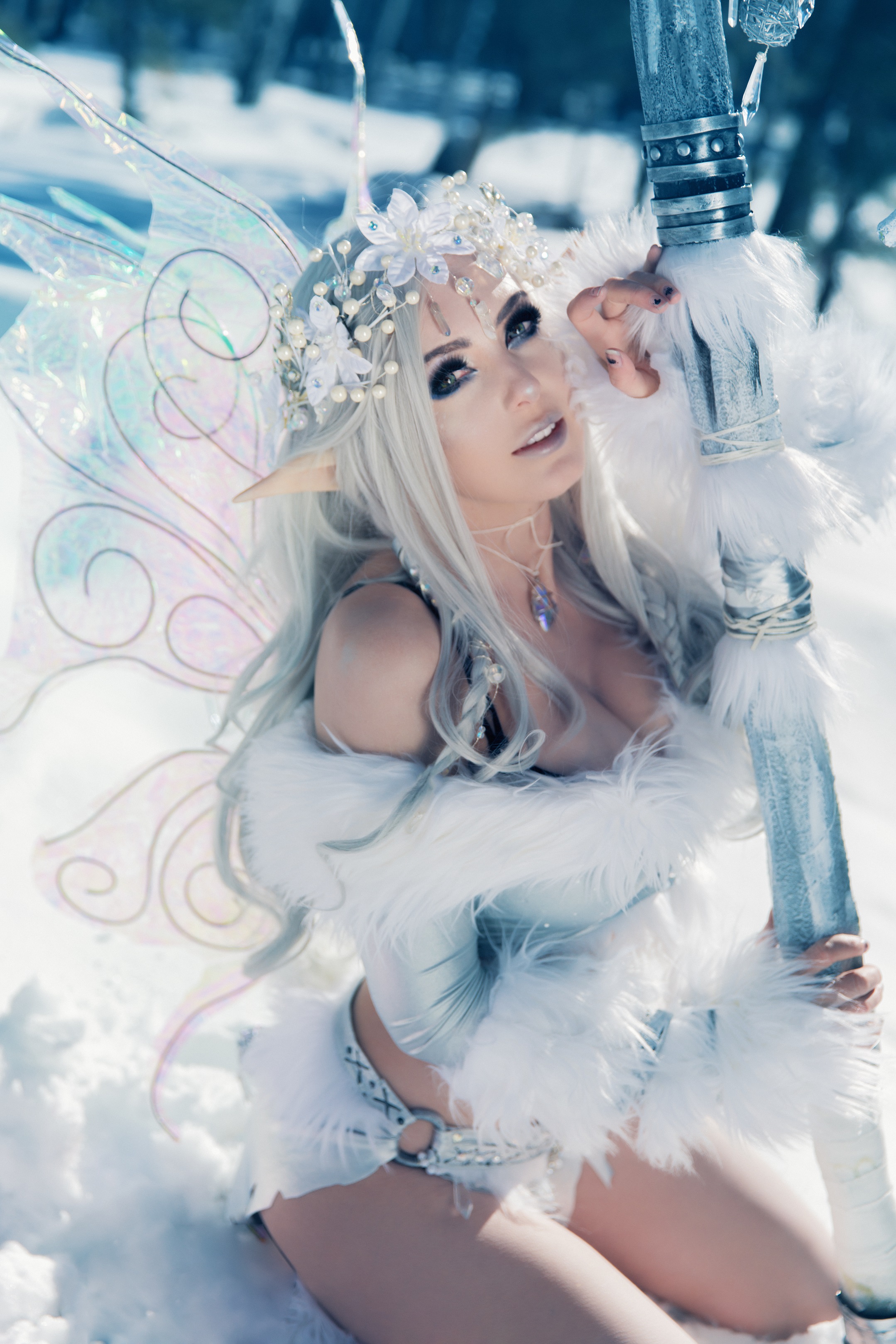 People 2158x3236 Jessica Nigri cosplay women model makeup pointy ears fantasy girl looking at viewer