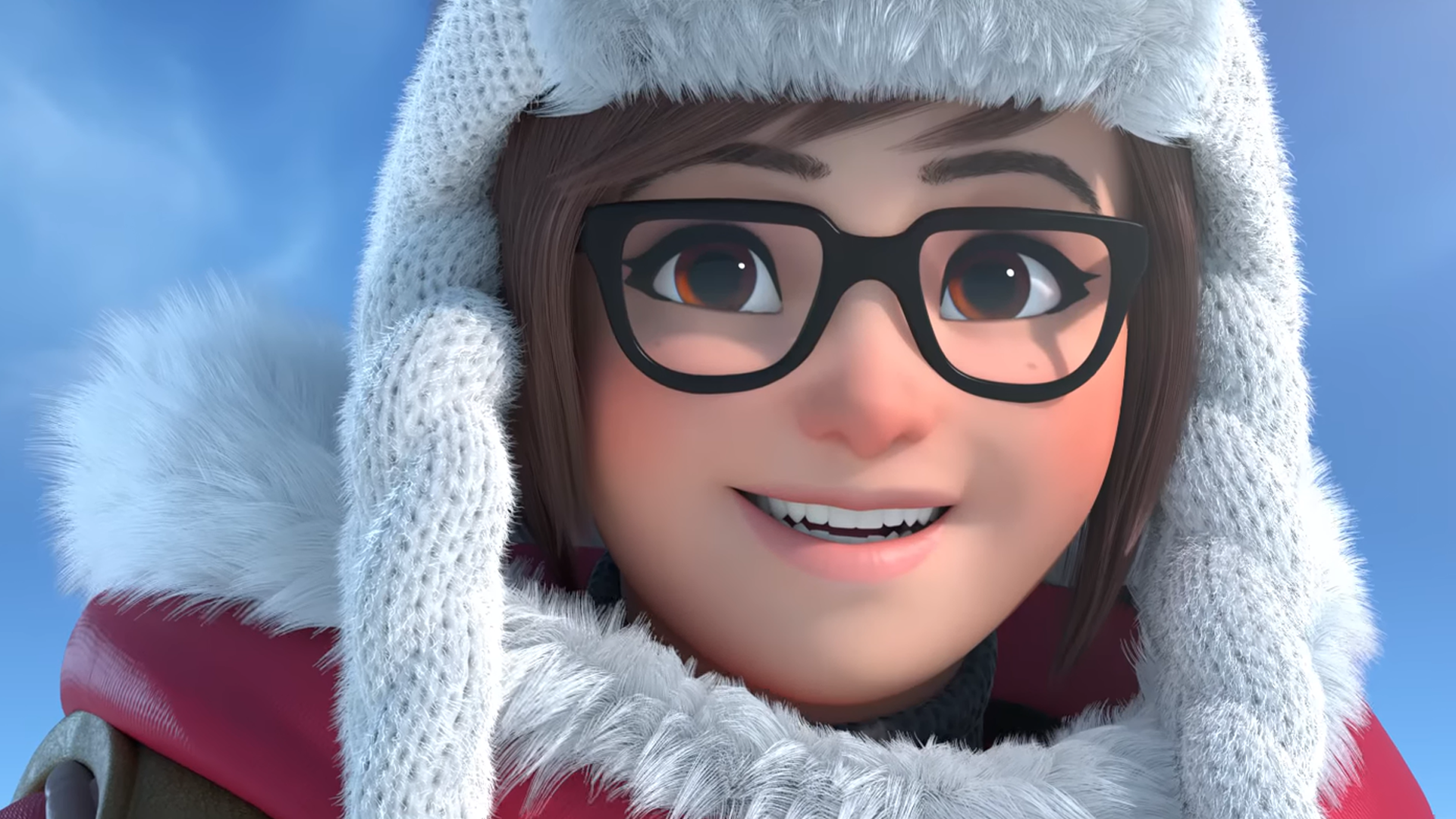 General 1920x1080 Overwatch Mei (Overwatch) Blizzard Entertainment video game characters face closeup PC gaming women with glasses smiling