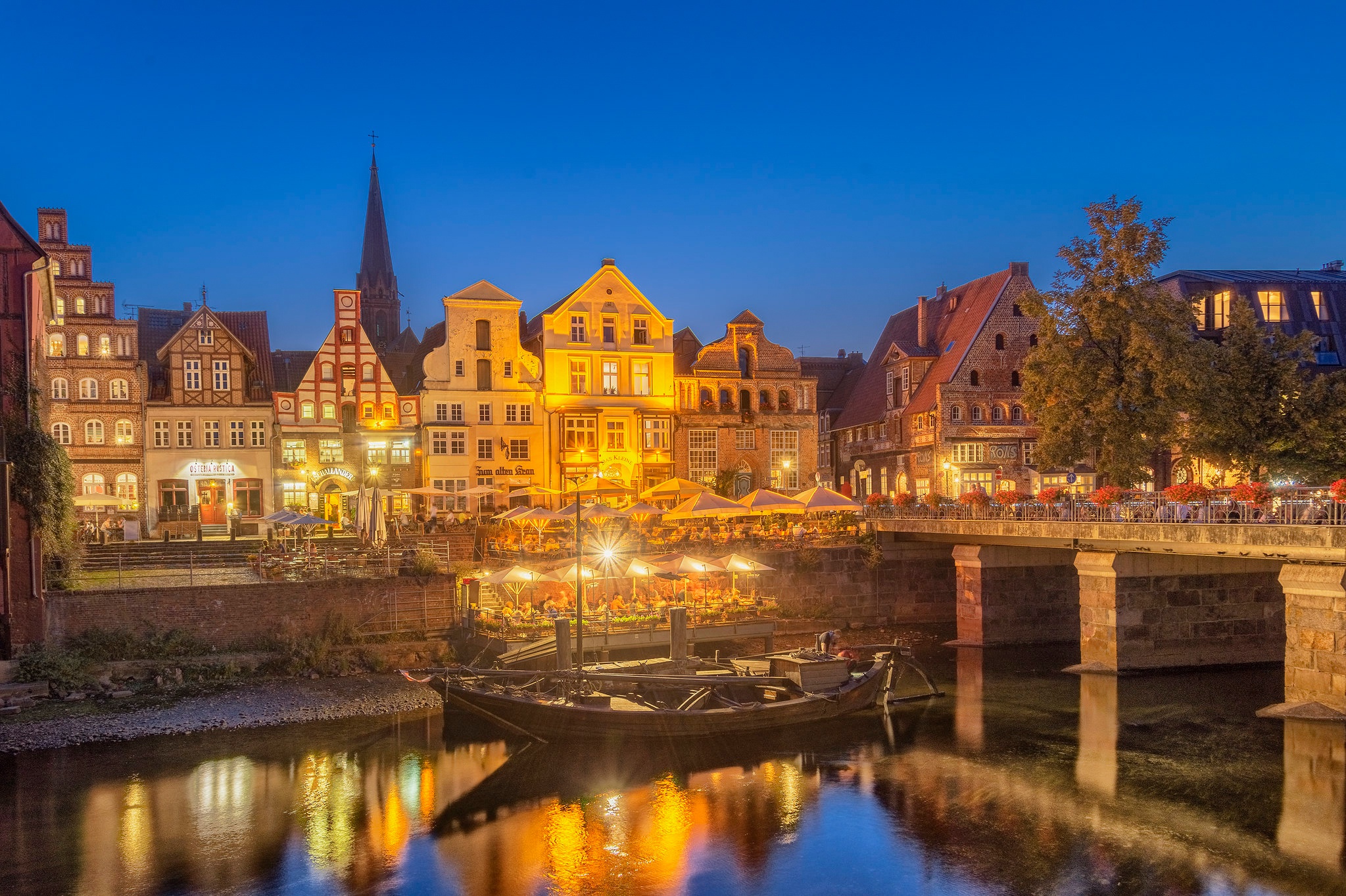 General 2047x1364 Germany town lights building cityscape river