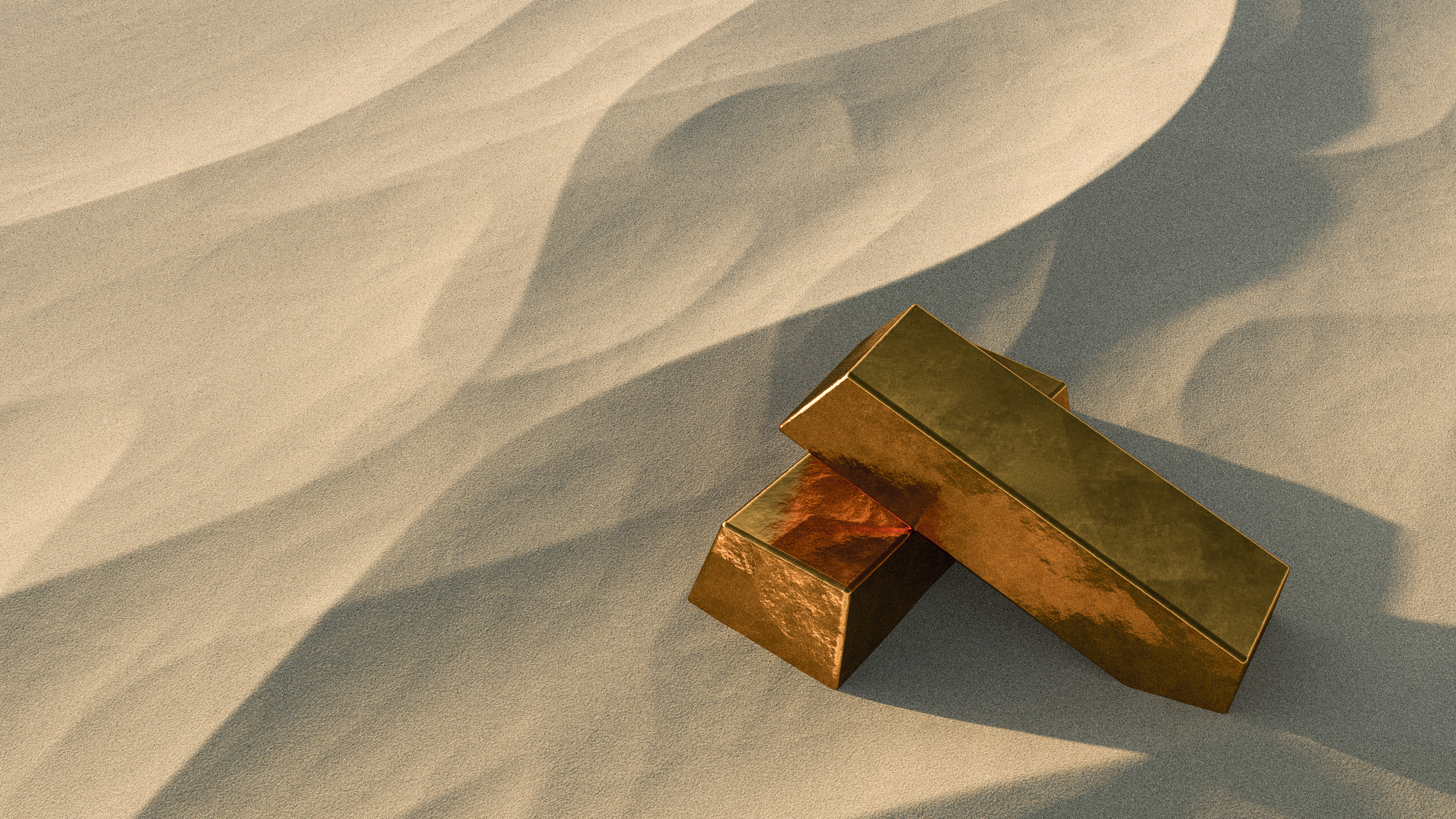 General 2560x1440 gold bar sand desert CGI