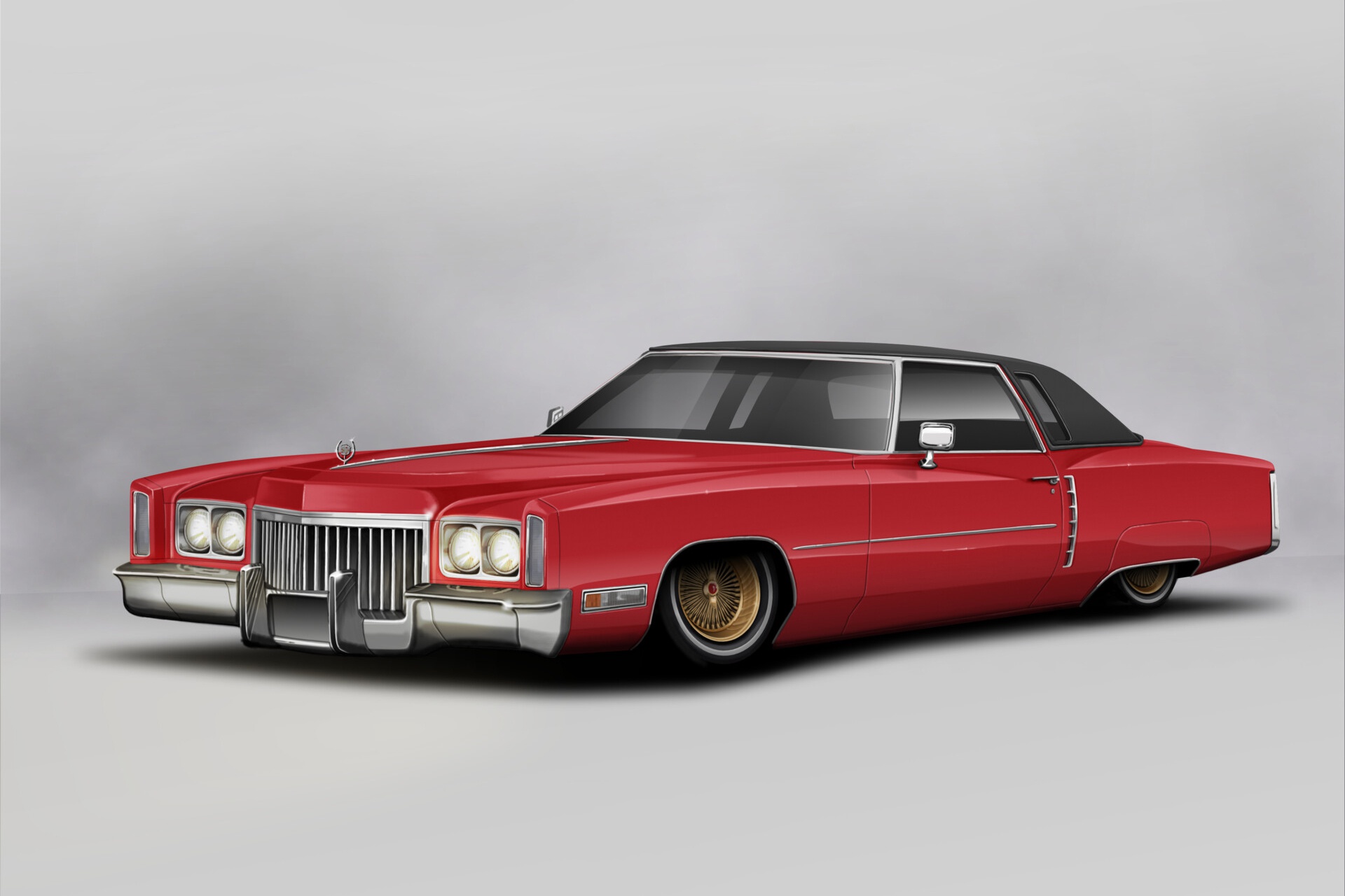 General 1920x1280 simple background car red cars artwork Cadillac American cars