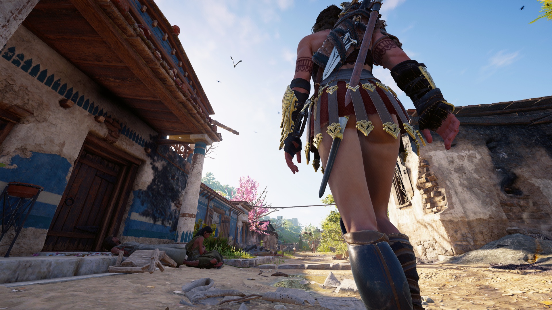 General 1920x1080 Assassin's Creed video games screen shot Kassandra ass upskirt Assassin's Creed: Odyssey