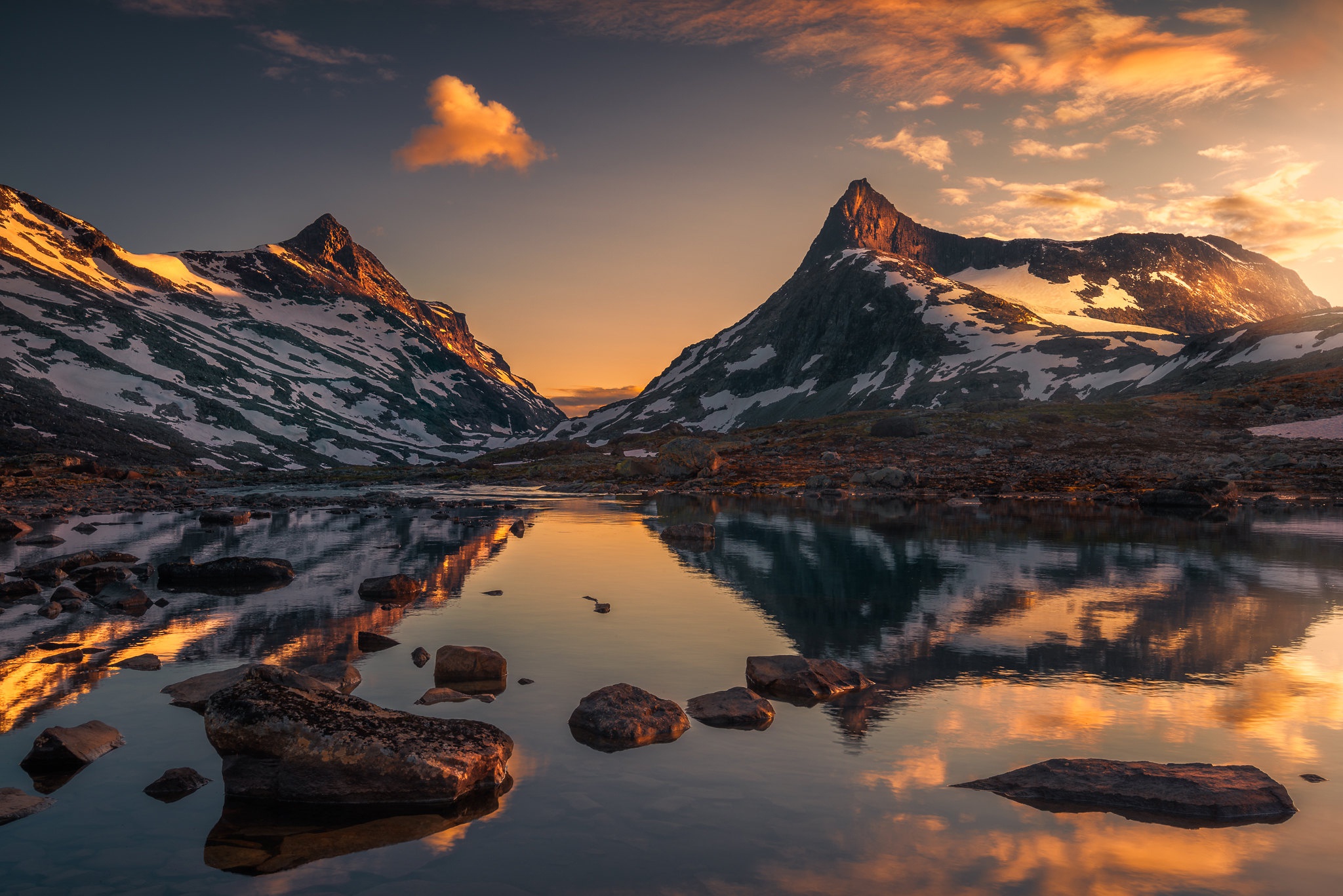 General 2048x1367 nature mountains snow reflection water Norway