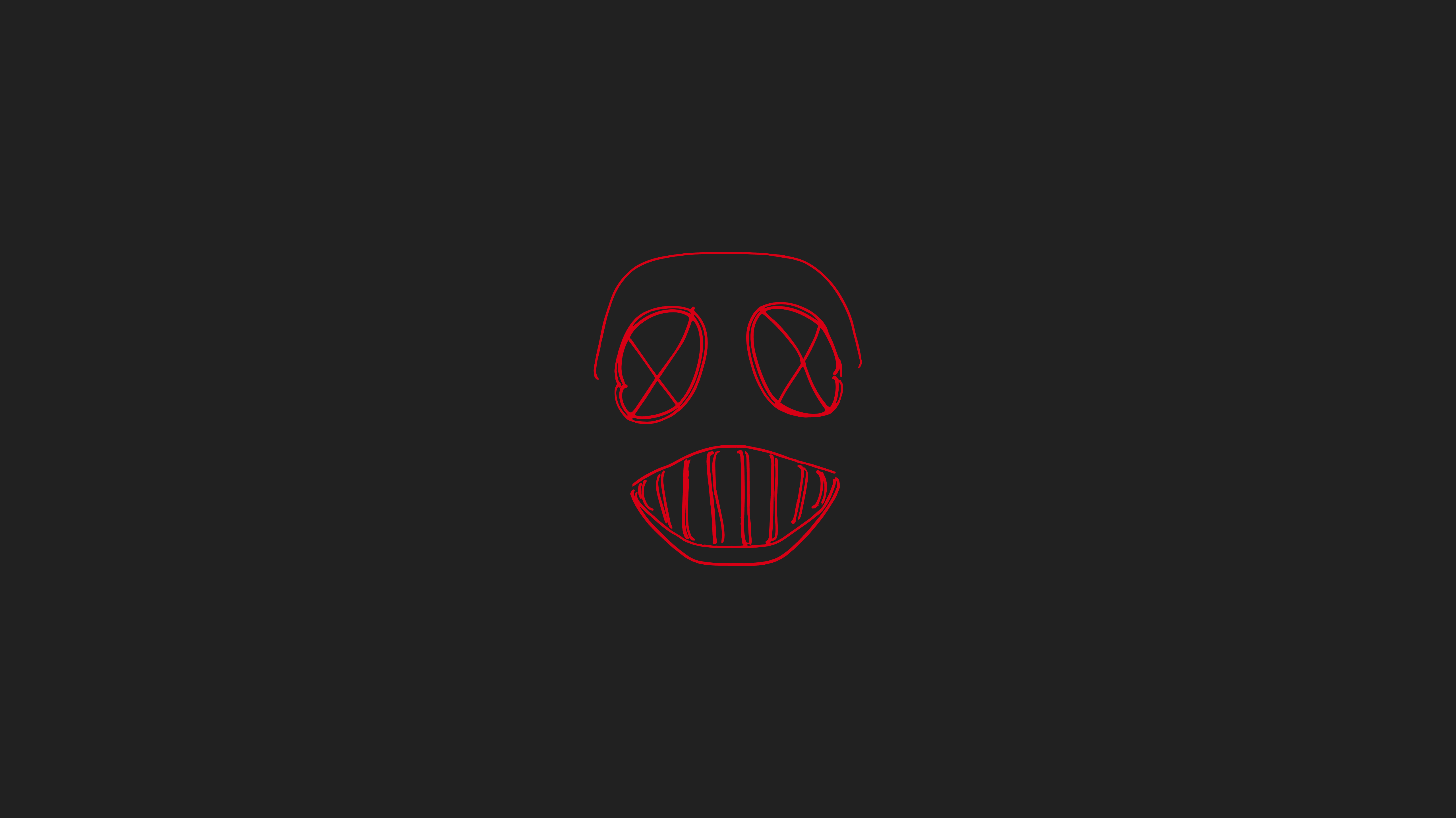 General 5120x2880 mask digital art red dark logo