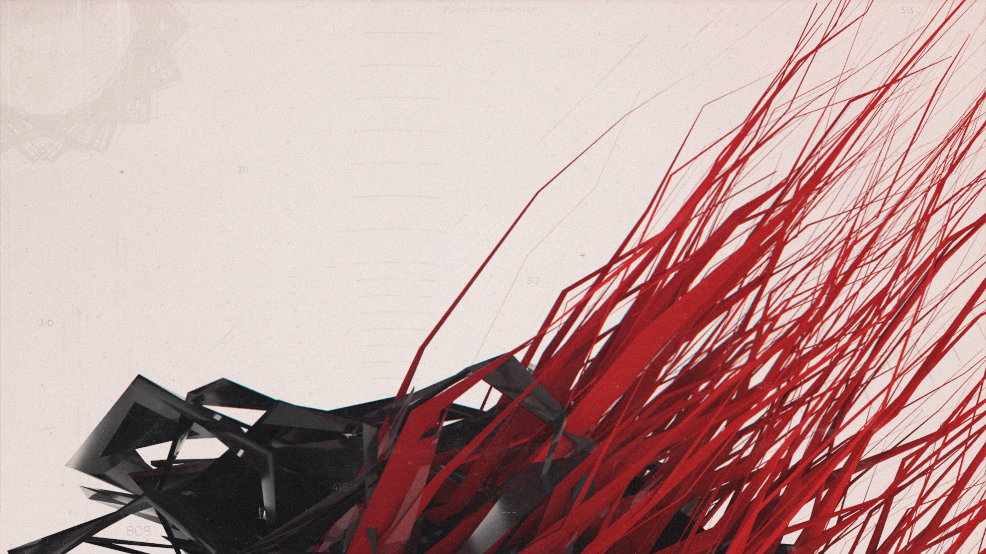 General 1920x1080 glitch art abstract 3D Abstract Cinema 4D red