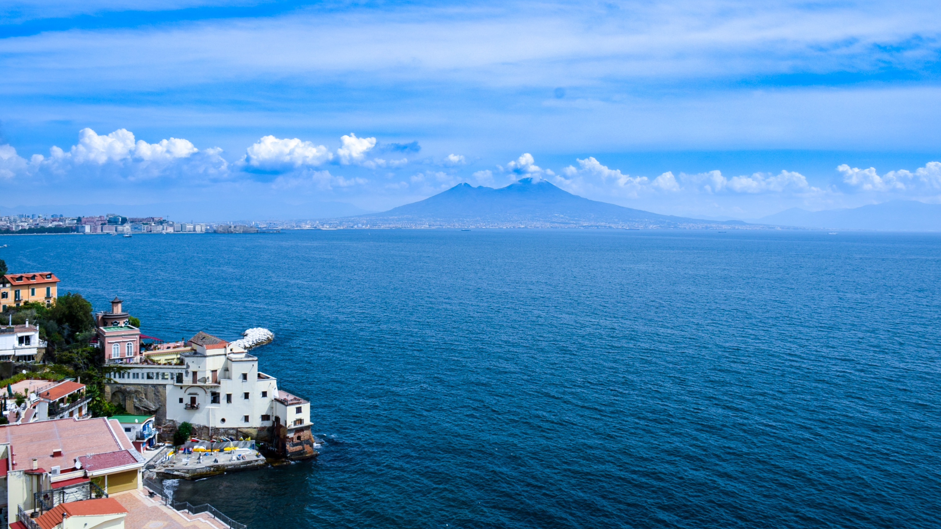 General 2992x1683 Mount Vesuvius Naples Campania landscape Italy sea