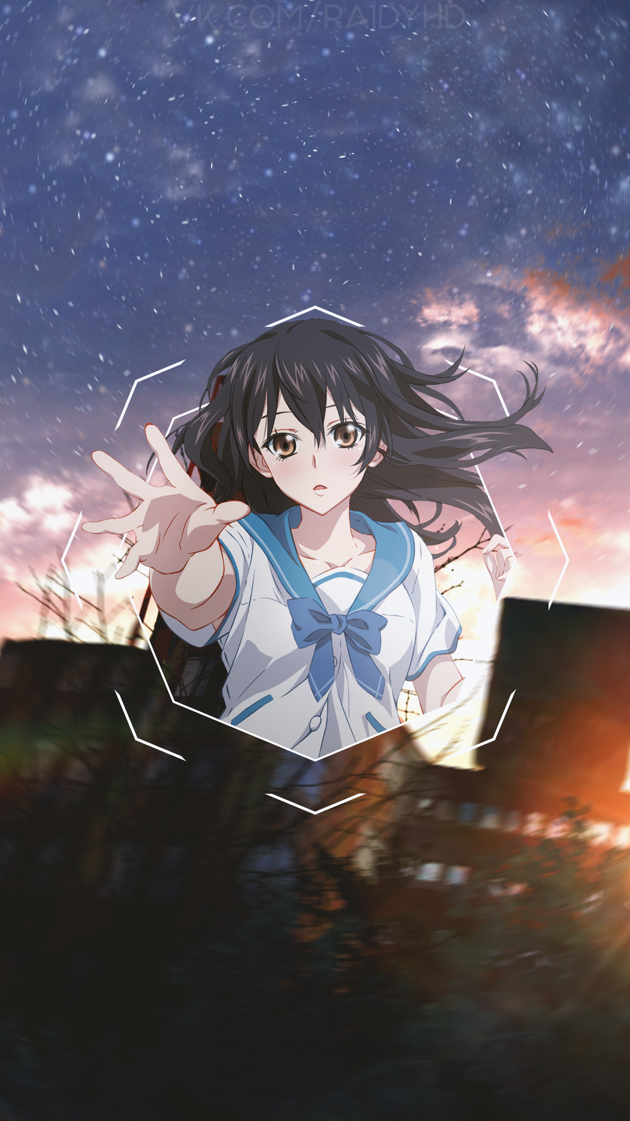 Anime 2160x3840 anime anime girls picture-in-picture Strike the Blood school uniform long hair black hair