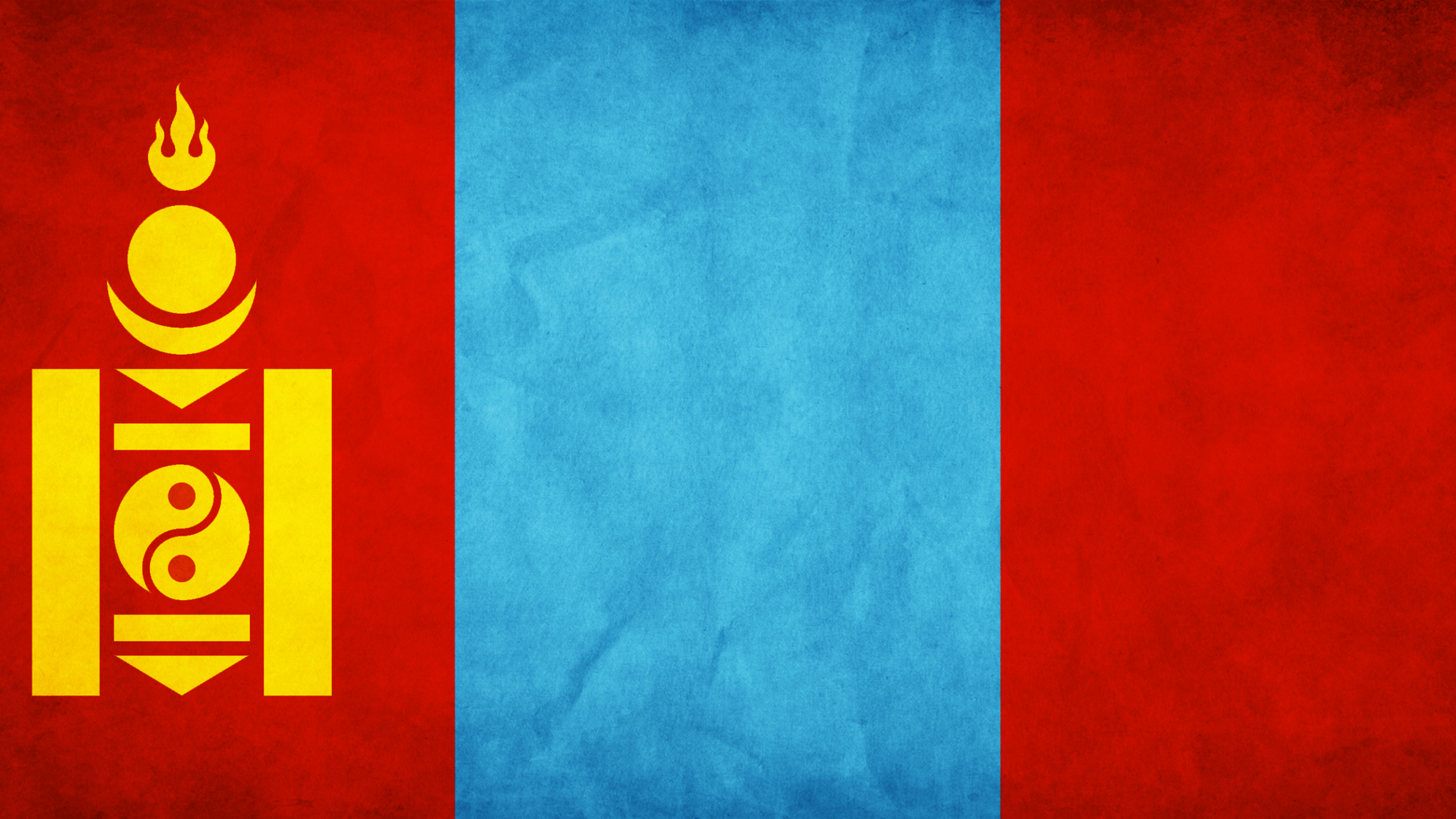 General 2560x1440 Mongolia Mongols Asian flag light blue turquoise red yellow