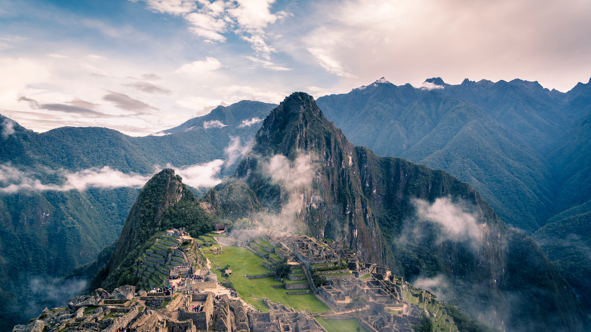 General 1920x1080 nature landscape clouds sky ancient mountains Machu Picchu Peru aerial view World Heritage Site South America