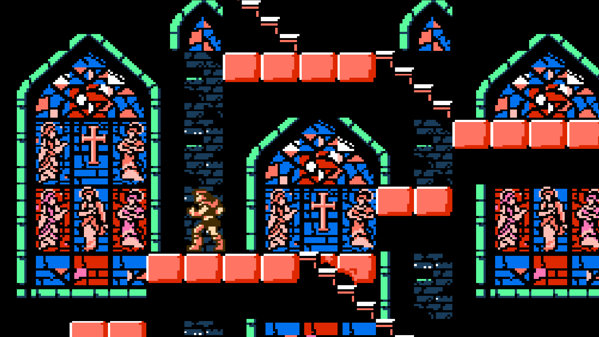 General 1920x1080 pixel art video games retro games Castlevania screen shot stained glass cross angel rose bricks