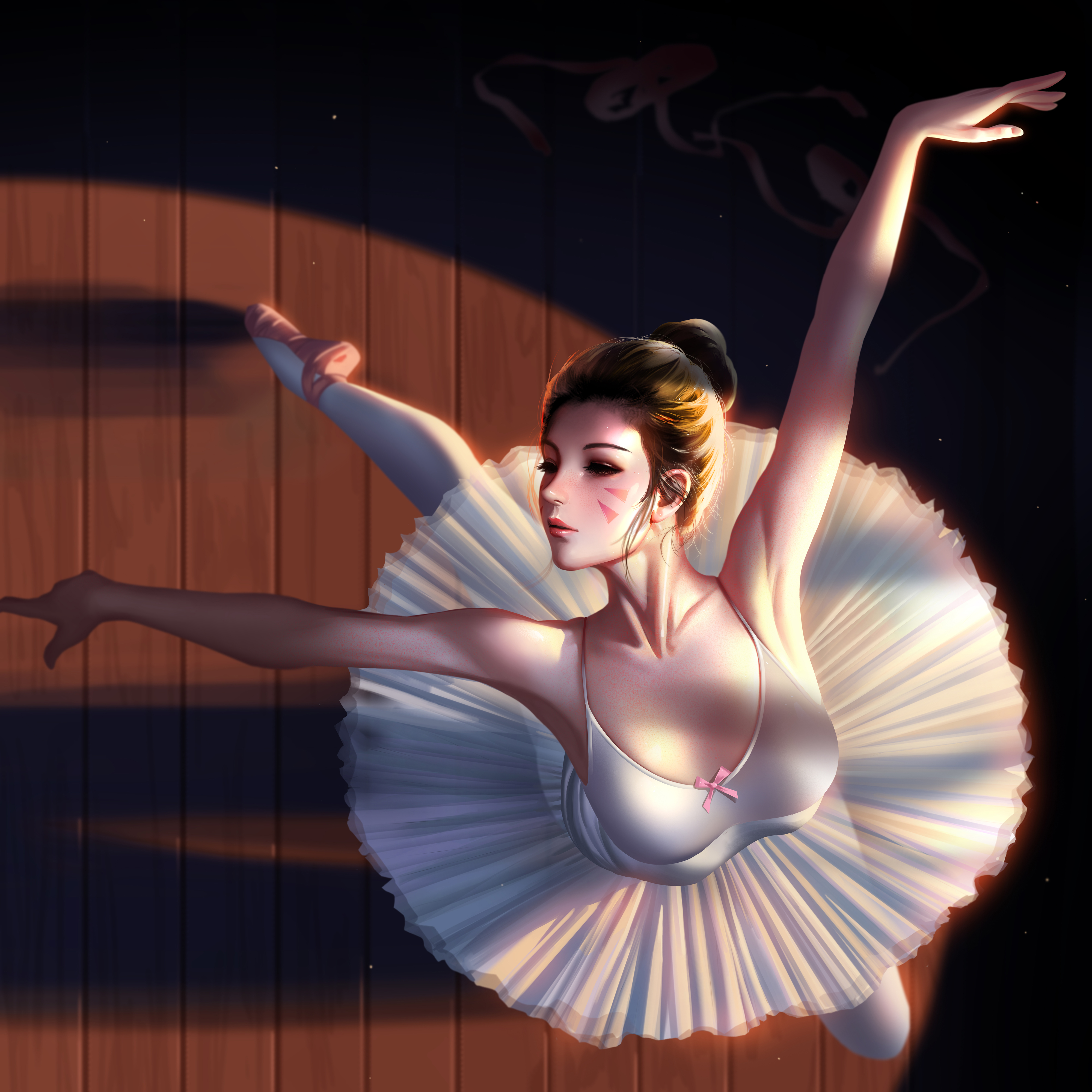 General 4000x4000 Jason Liang D.Va (Overwatch) Overwatch ballet dancing women video game characters Korean women digital art