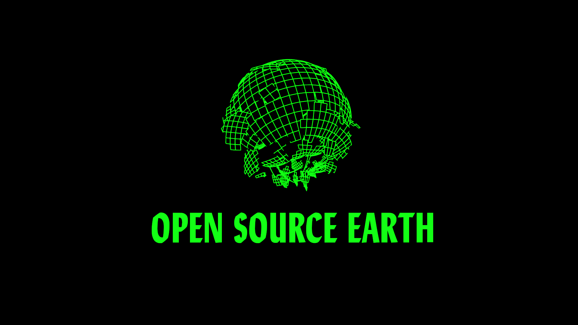 General 1920x1080 technology minimalism open source grid sphere simple background green black background