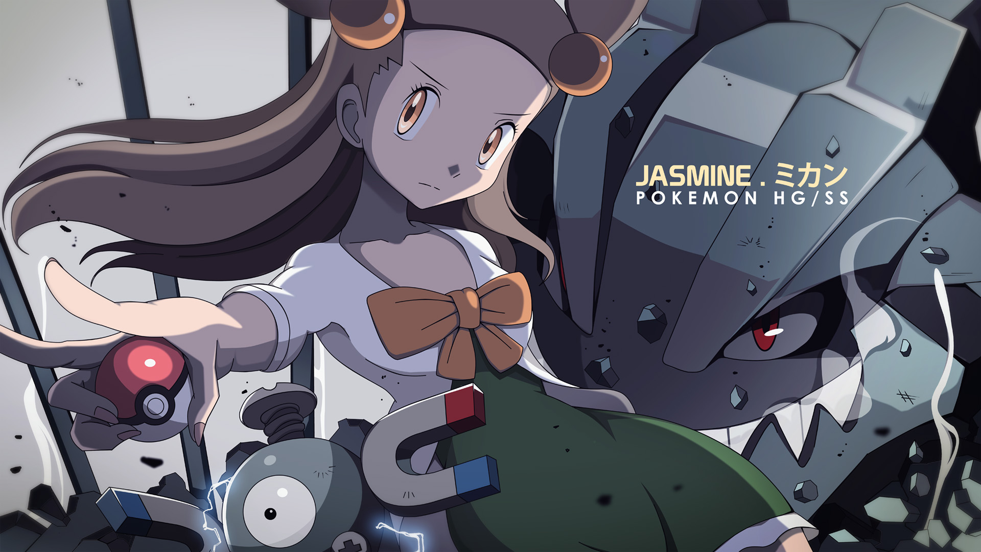 Anime 1920x1080 Pokémon Princess Jasmine video game characters video game girls Pokémon Second Generation white dress