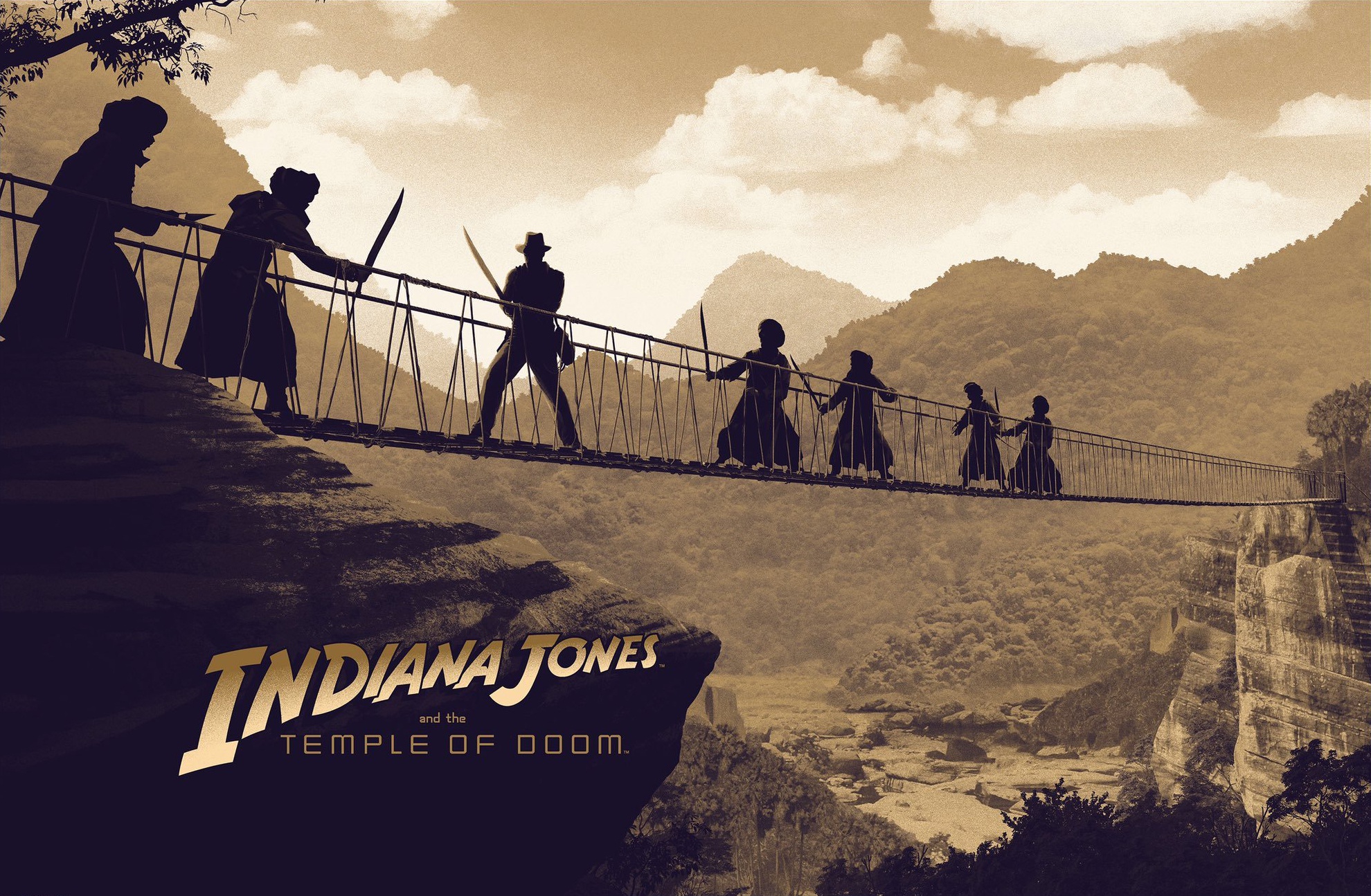 General 1980x1295 1984 (Year) movies Indiana Jones Indiana Jones and the Temple of Doom (Movies) artwork bridge Steven Spielberg George Lucas