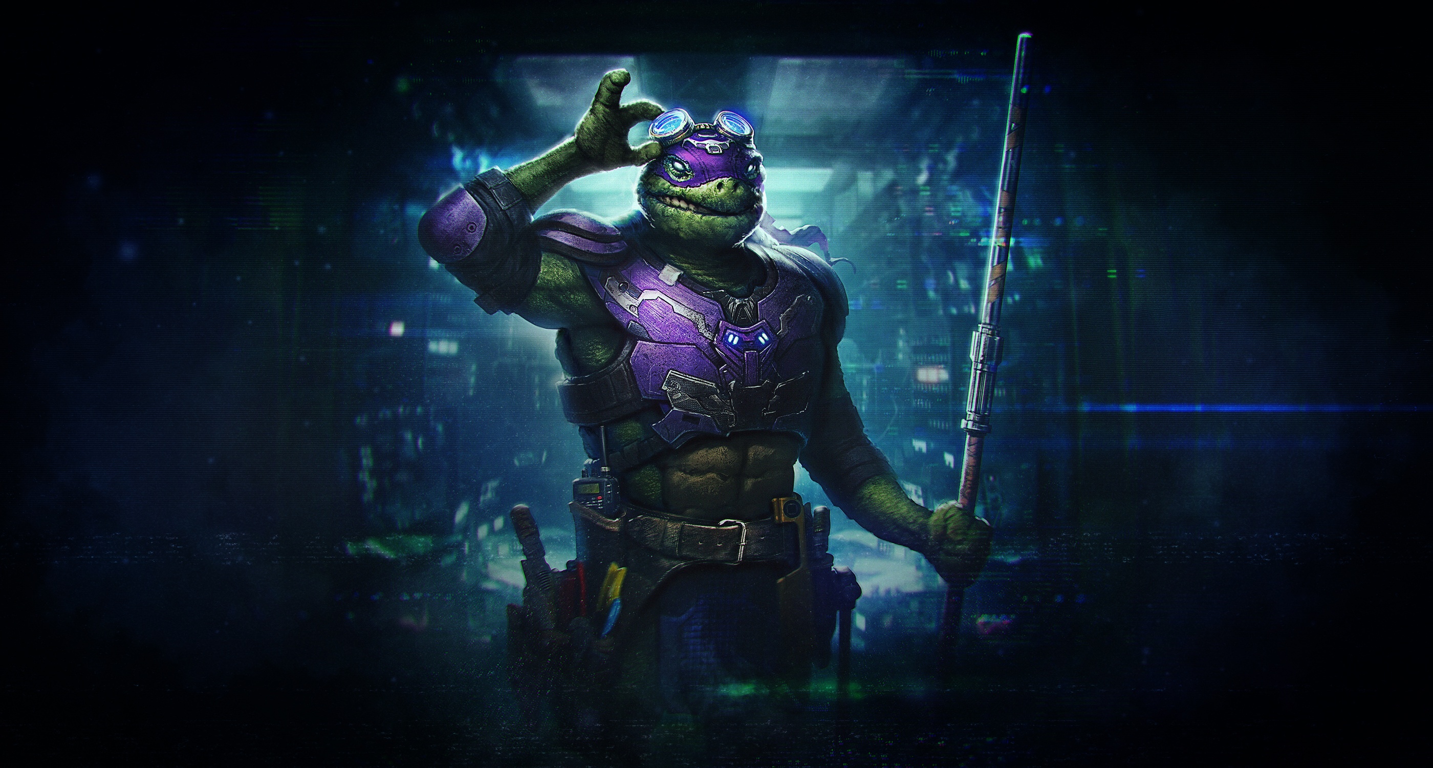 General 2800x1500 Alex Borsuk Teenage Mutant Ninja Turtles fantasy art artwork warrior Donatello  purple