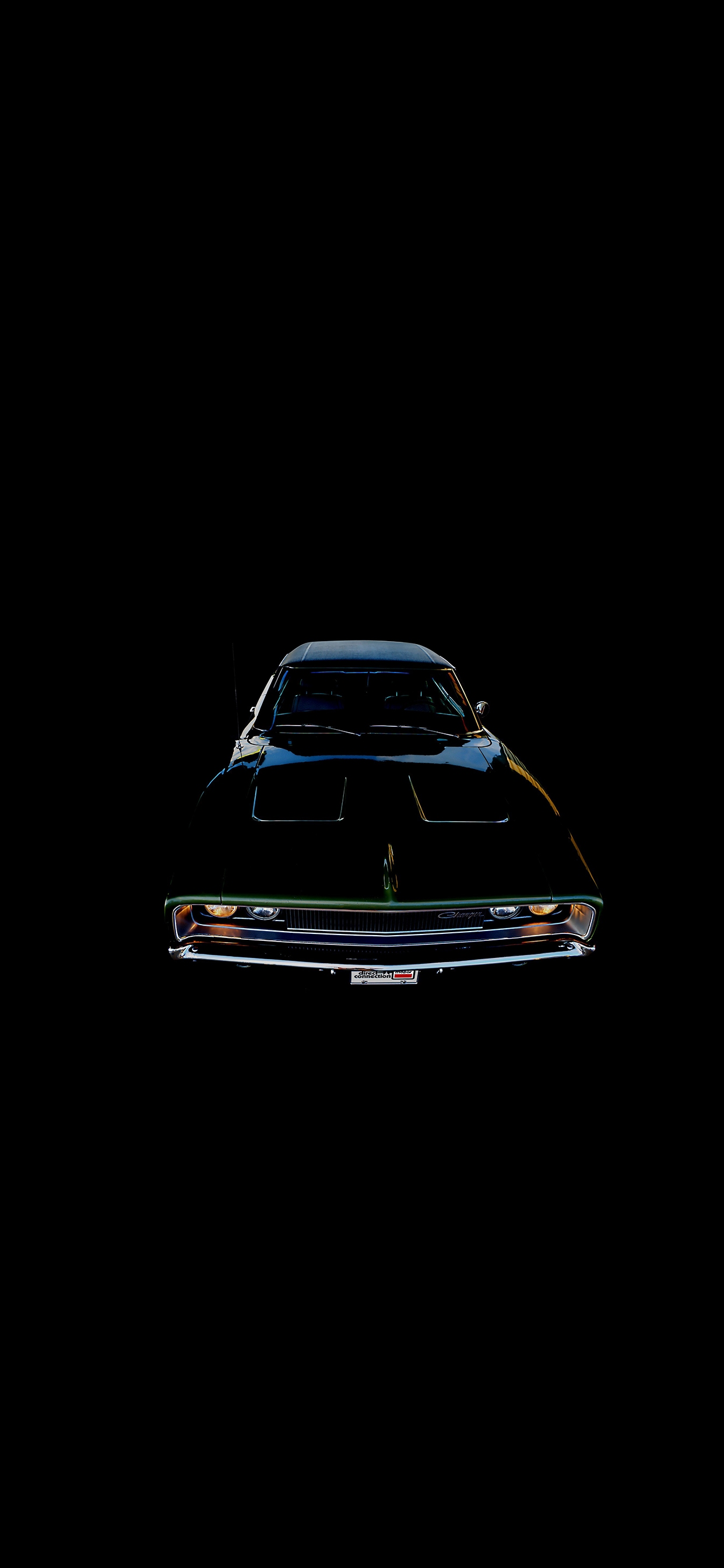General 1242x2688 car Dodge Charger black background Dodge muscle cars American cars portrait display vehicle frontal view minimalism simple background