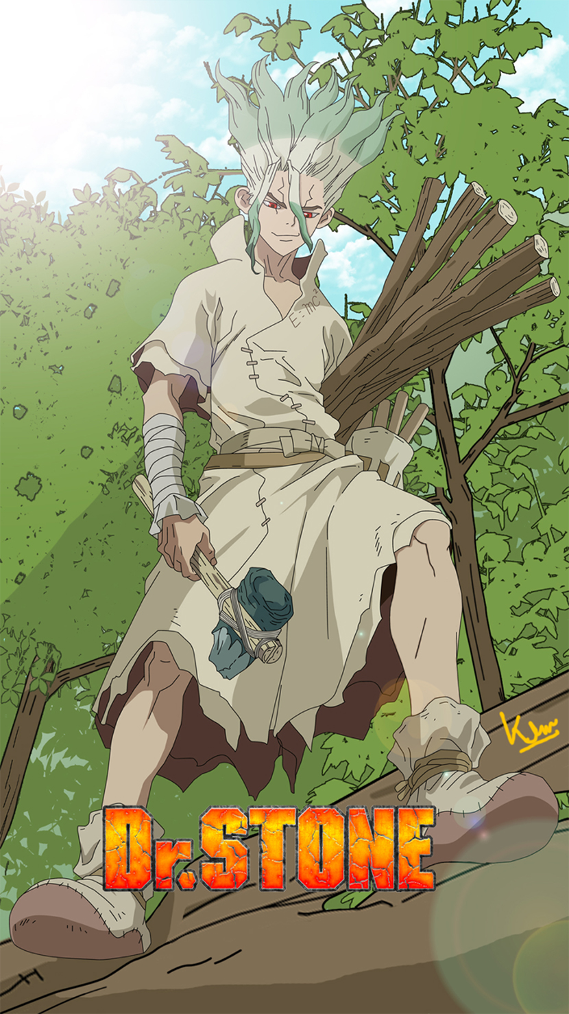 Anime 830x1477 Dr. Stone Senkuu Ishigami anime anime boys fan art poster artwork