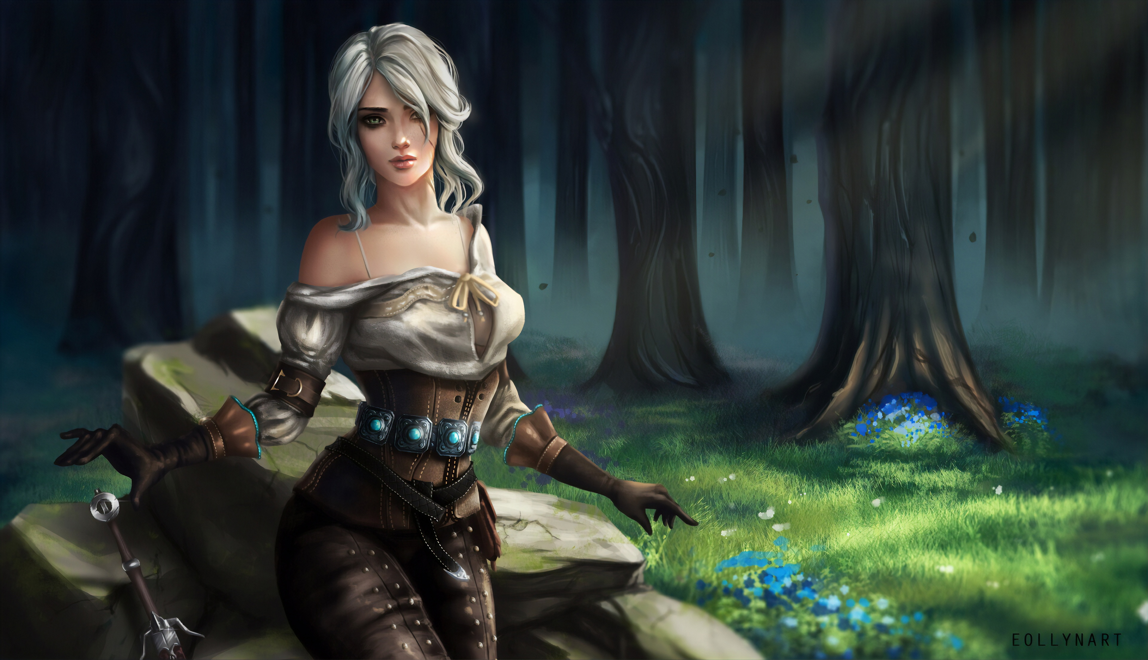 General 3840x2206 The Witcher 3: Wild Hunt Cirilla Fiona Elen Riannon fantasy art video game art video games fantasy girl
