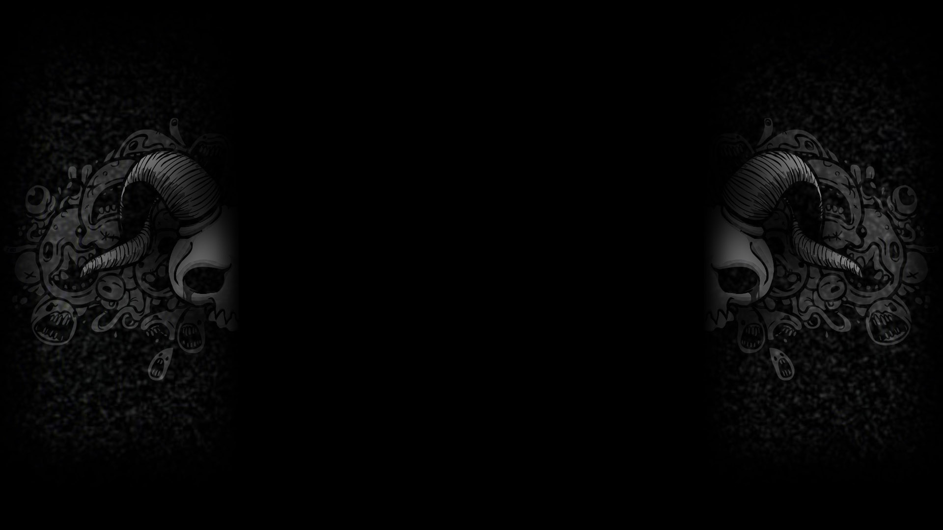 General 1920x1080 black background minimalism digital art skull spooky dark monochrome