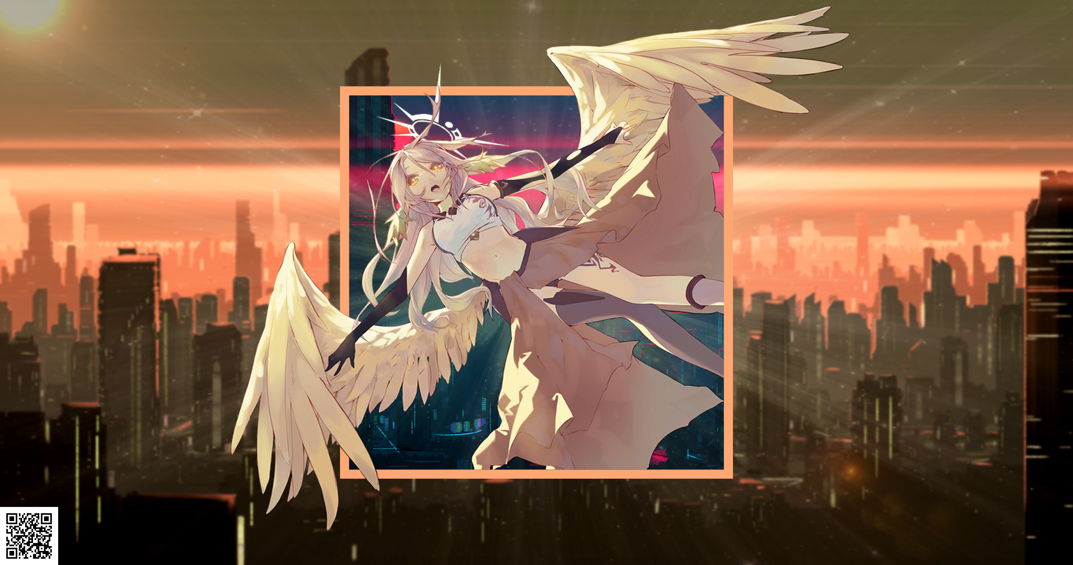 Anime 4096x2160 Jibril No Game No Life anime girls anime wings belly yellow eyes