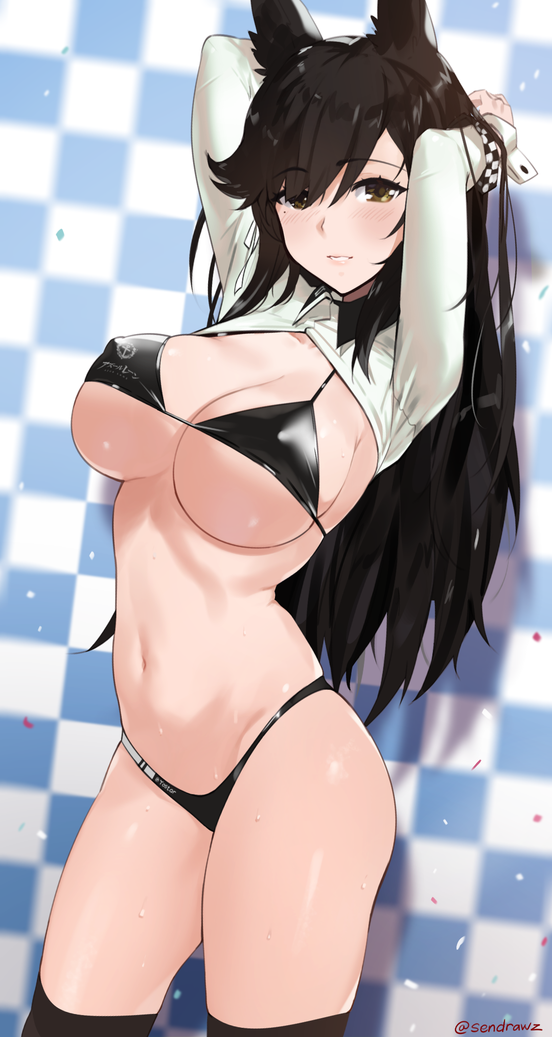 Anime 1080x2028 Atago (Azur Lane) Azur Lane bikini simple background anime girls