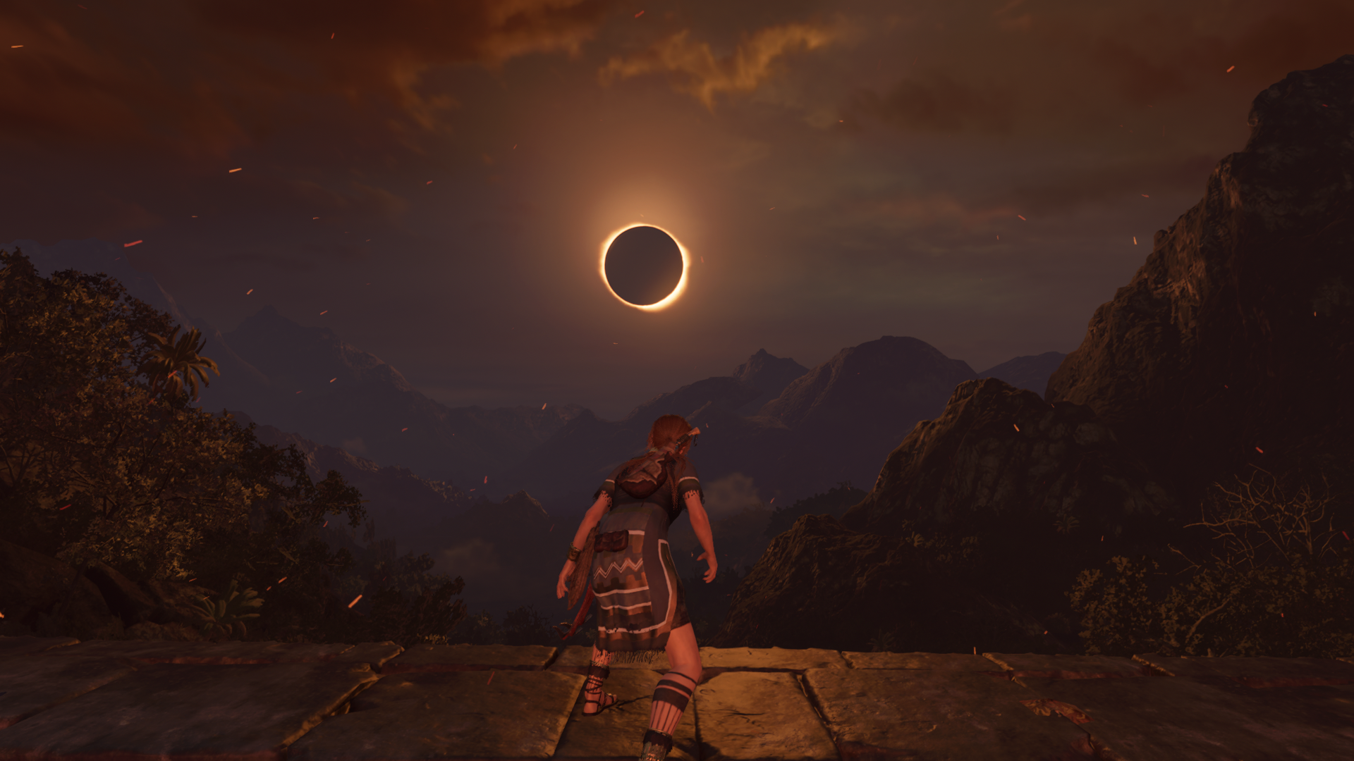 General 1920x1080 Shadow of the Tomb Raider eclipse  screen shot video games Lara Croft (Tomb Raider) PC gaming video game landscape