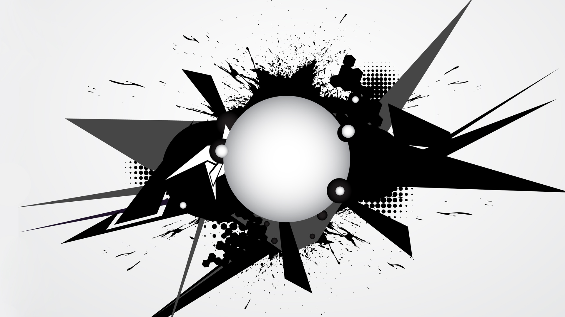 General 1920x1080 abstract 3D Abstract vector simple background digital art white background circle monochrome shapes