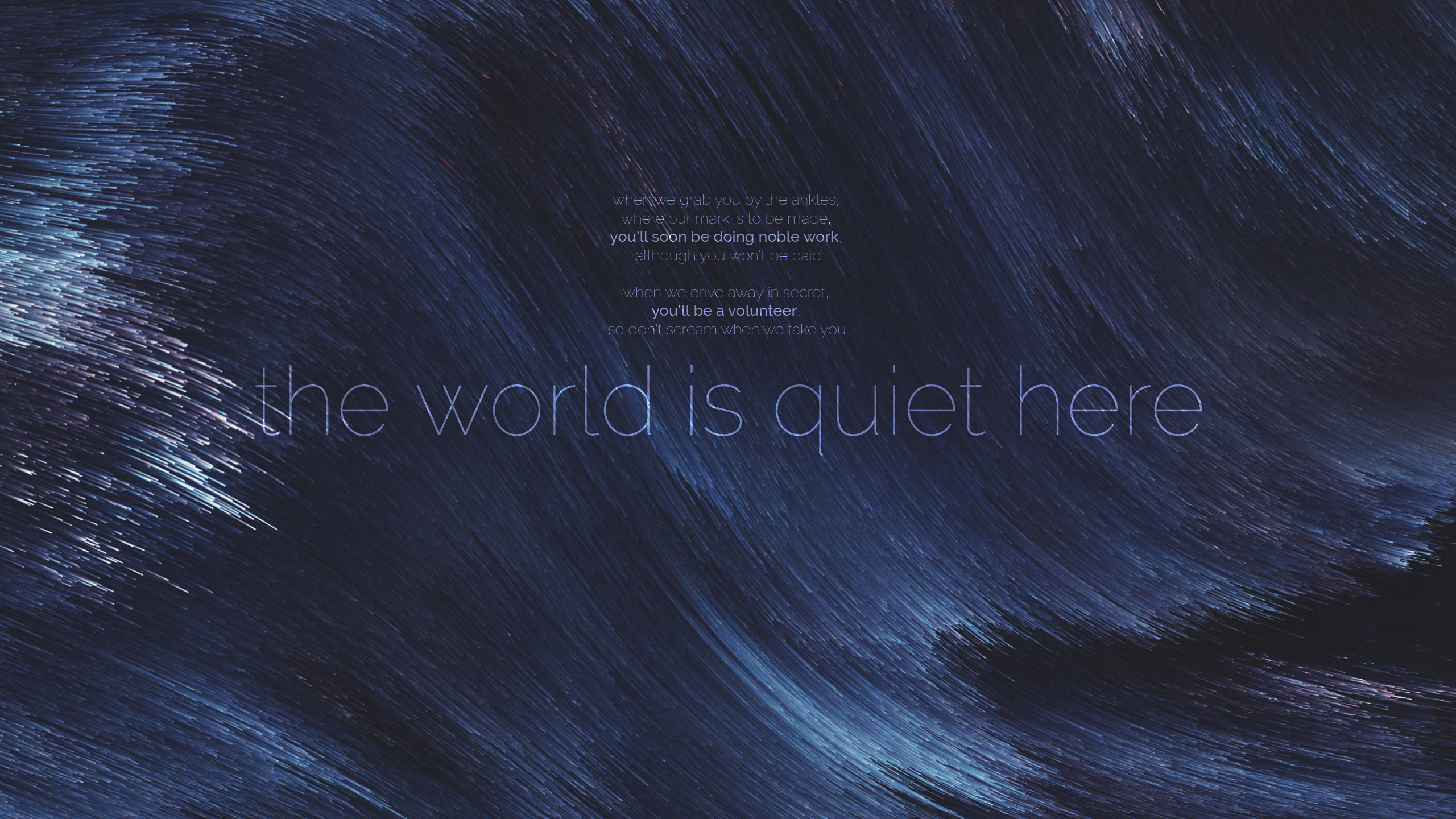 General 2560x1440 quote abstract blue typography text digital art
