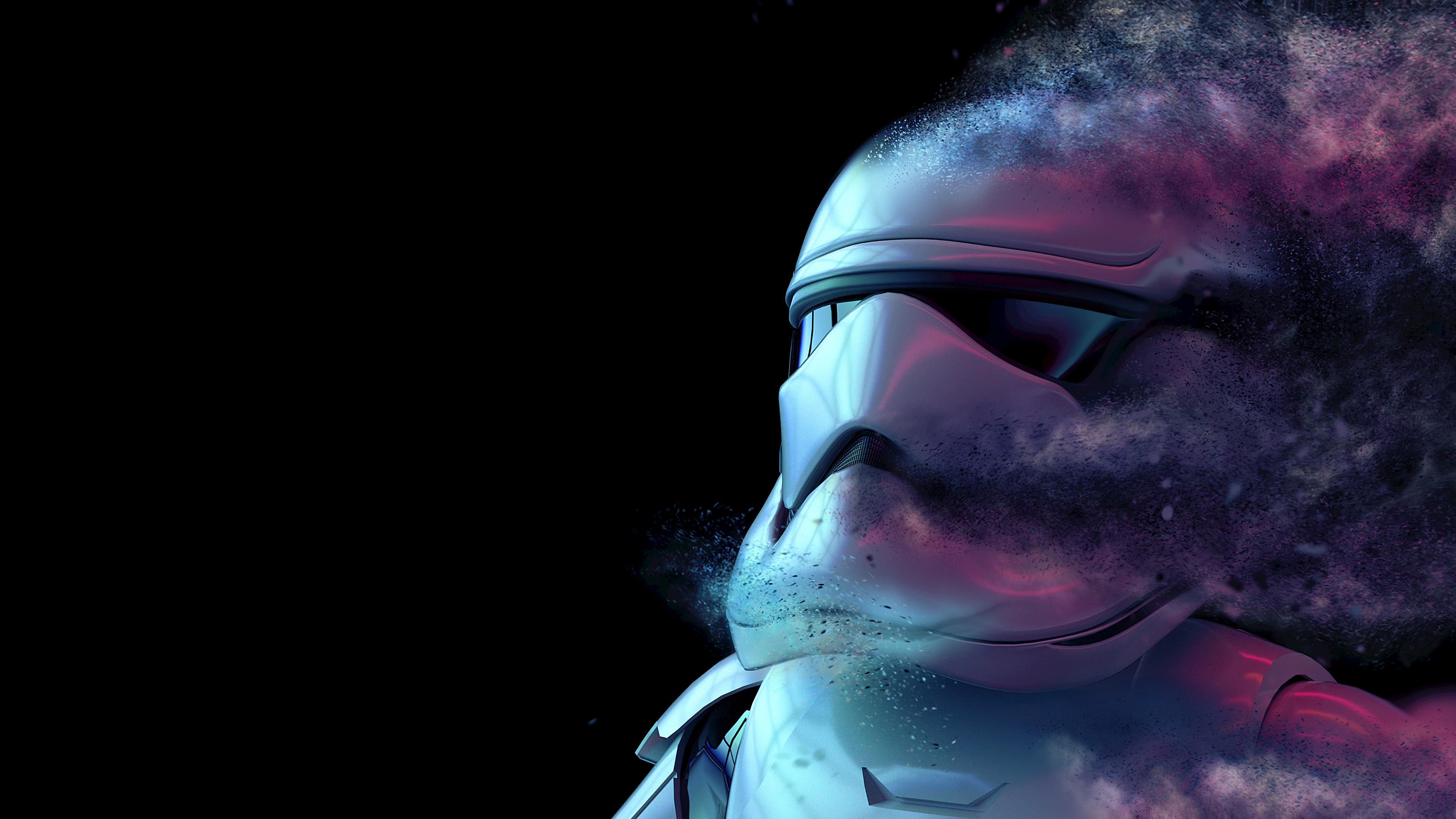 General 3840x2160 Star Wars stormtrooper movies The First Order helmet simple background science fiction cyan
