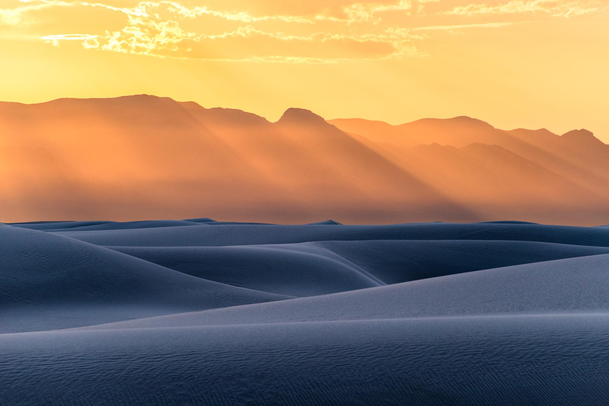 General 2000x1335 sun rays dunes landscape nature sunset New Mexico desert