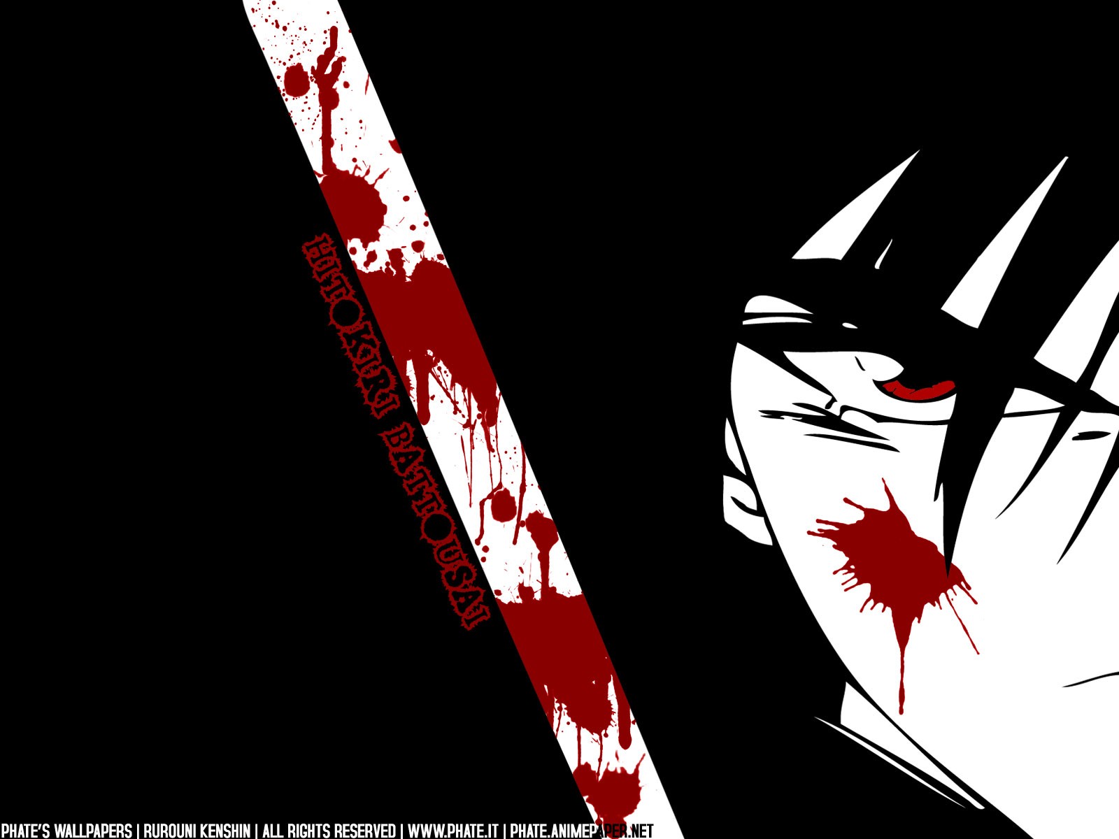 Anime 1600x1200 anime Rurouni Kenshin blood red eyes anime boys