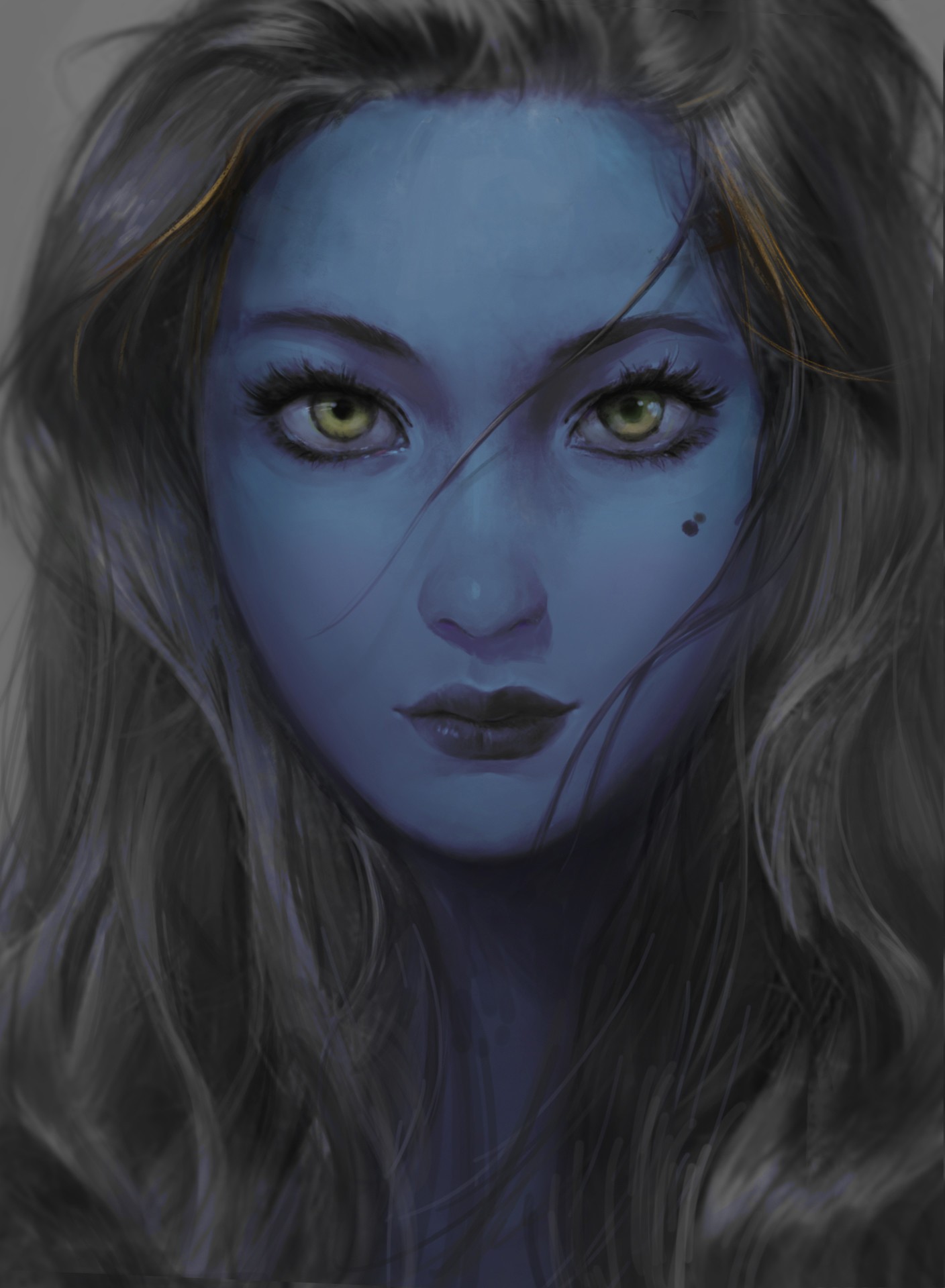 General 1408x1920 fantasy art blue fantasy girl face