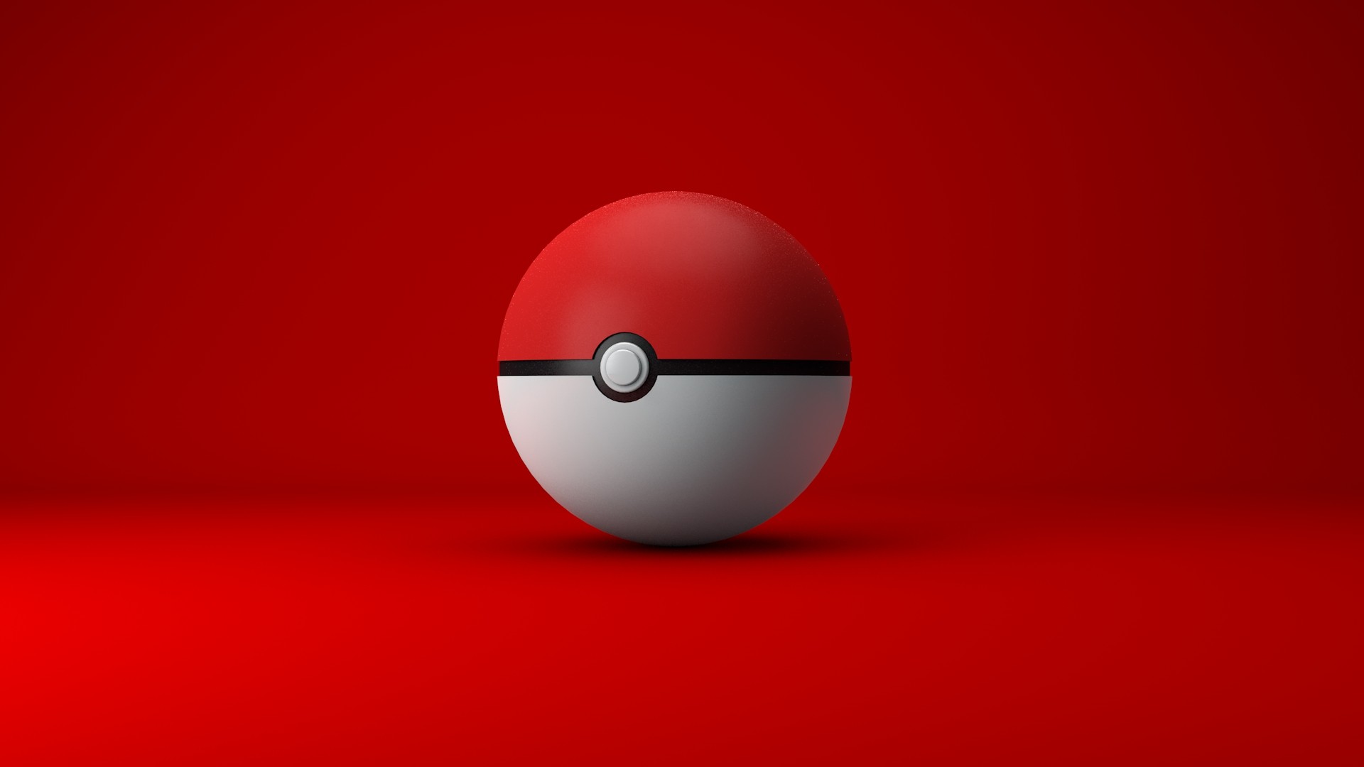 General 1920x1080 simple background minimalism red red background Pokémon anime Poke Ball