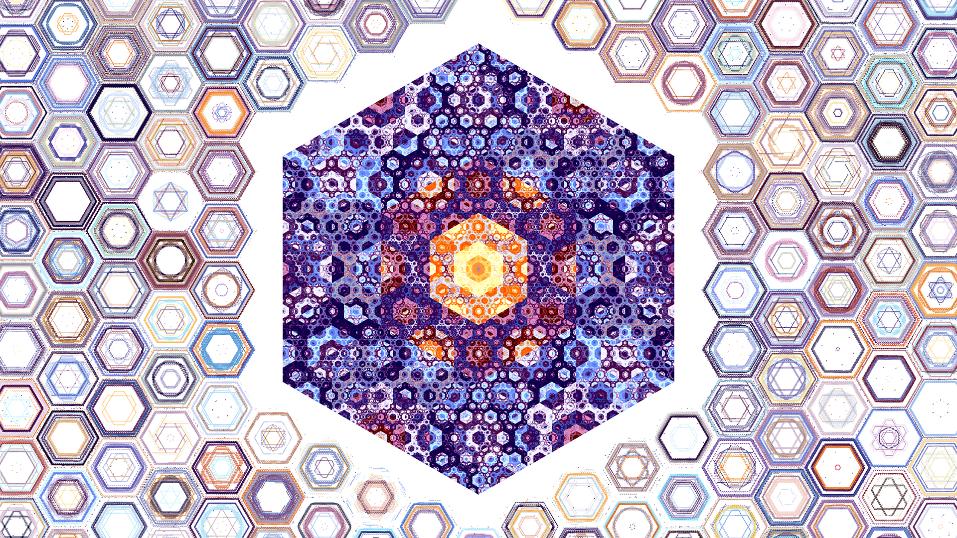 General 1920x1080 digital art fractal minimalism hexagon abstract white background