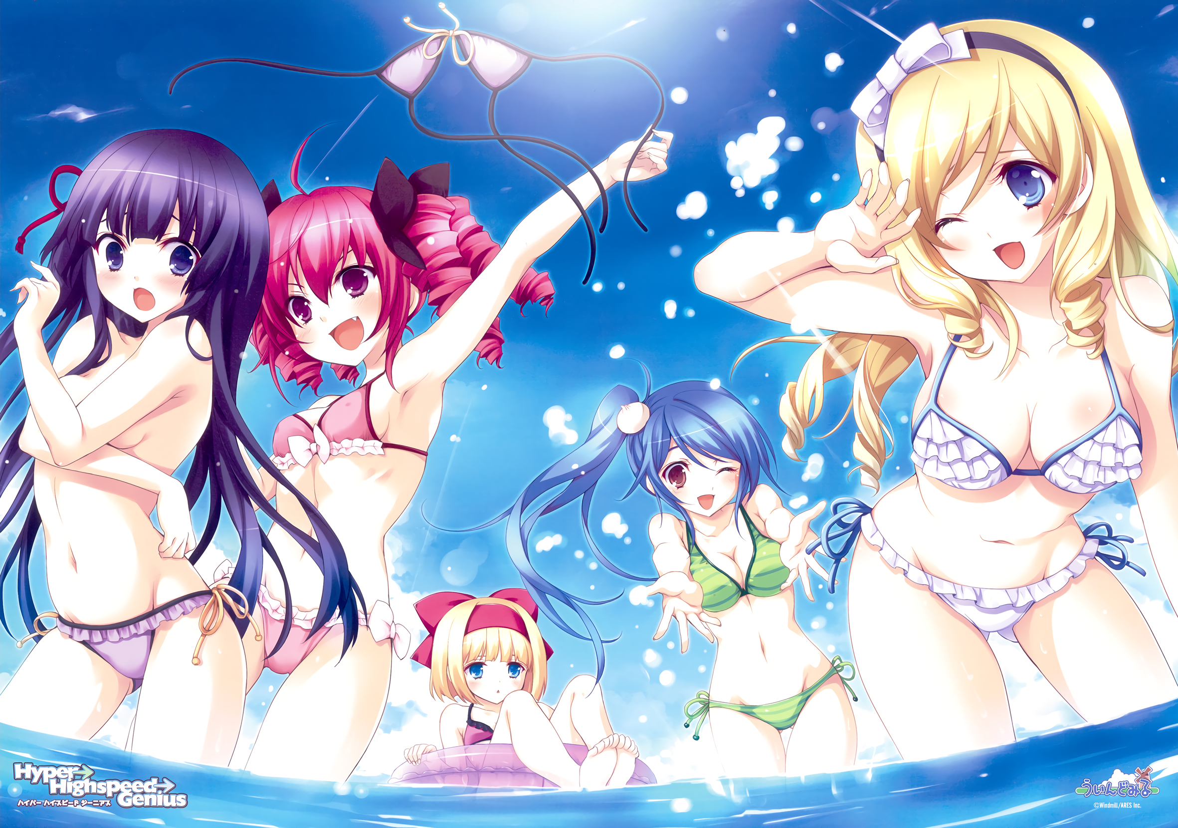 Anime 2362x1661 Hyper Highspeed Genius bikini cleavage topless anime girls Yukiwo