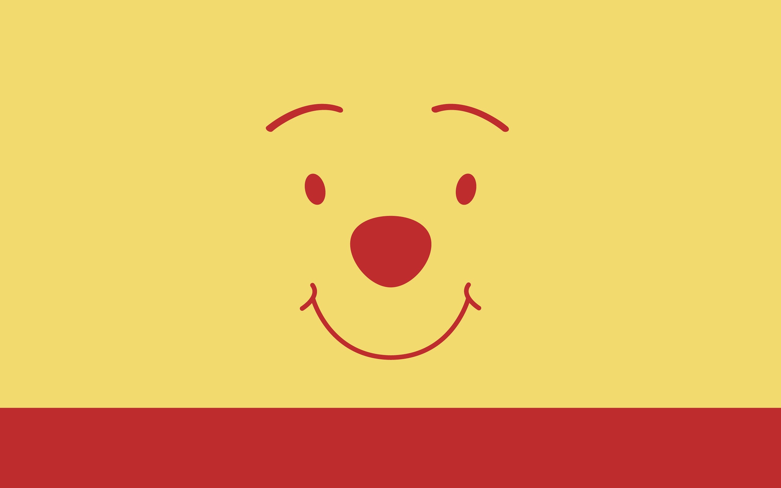 General 2560x1600 Winnie the Pooh minimalism simple background yellow background artwork face