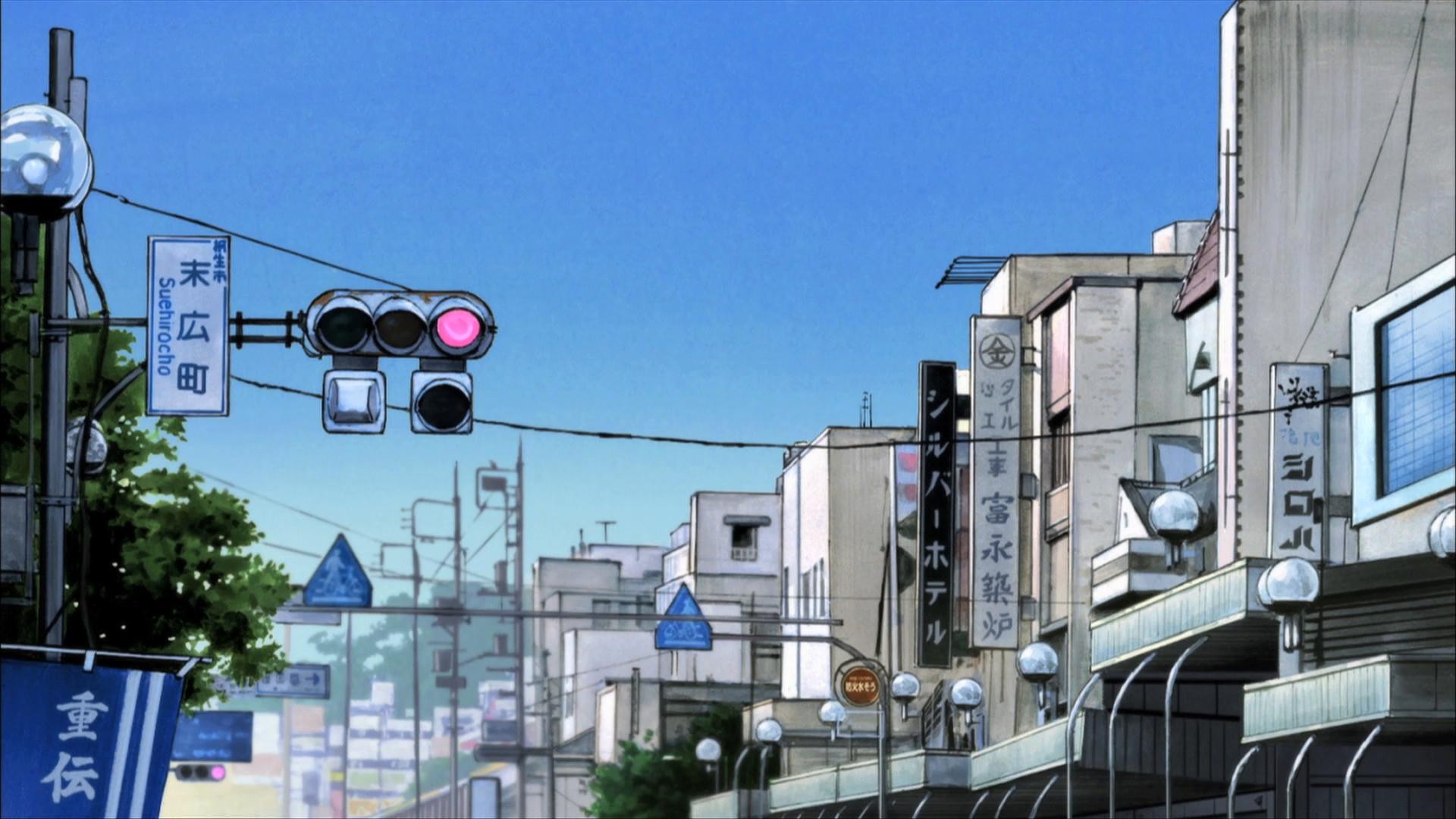 Anime 1920x1080 anime Aku no Hana city urban traffic lights