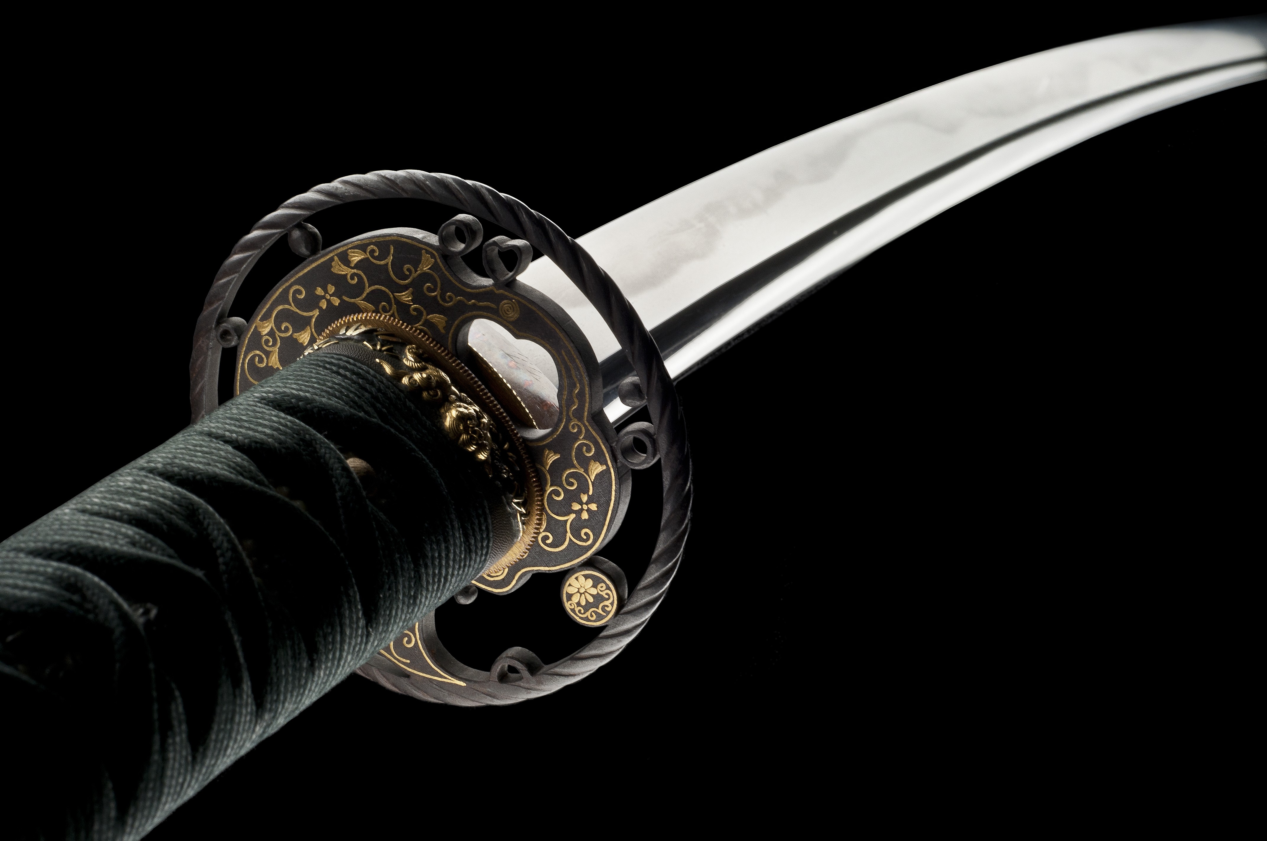 General 4288x2848 sword blades katana Japan black background weapon Asia simple background closeup