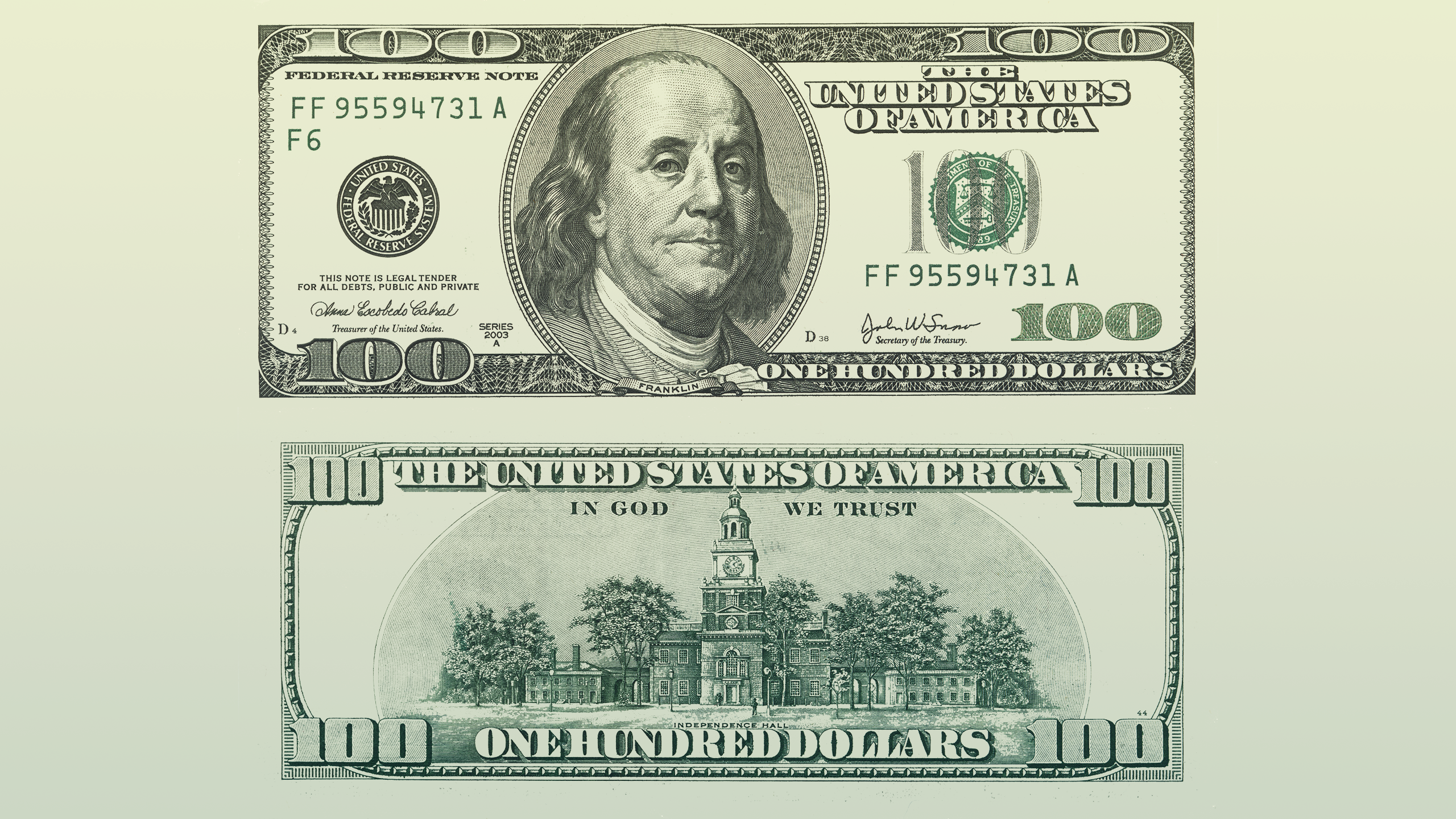 General 2560x1440 dollars green background simple background money numbers green USA Benjamin Franklin face