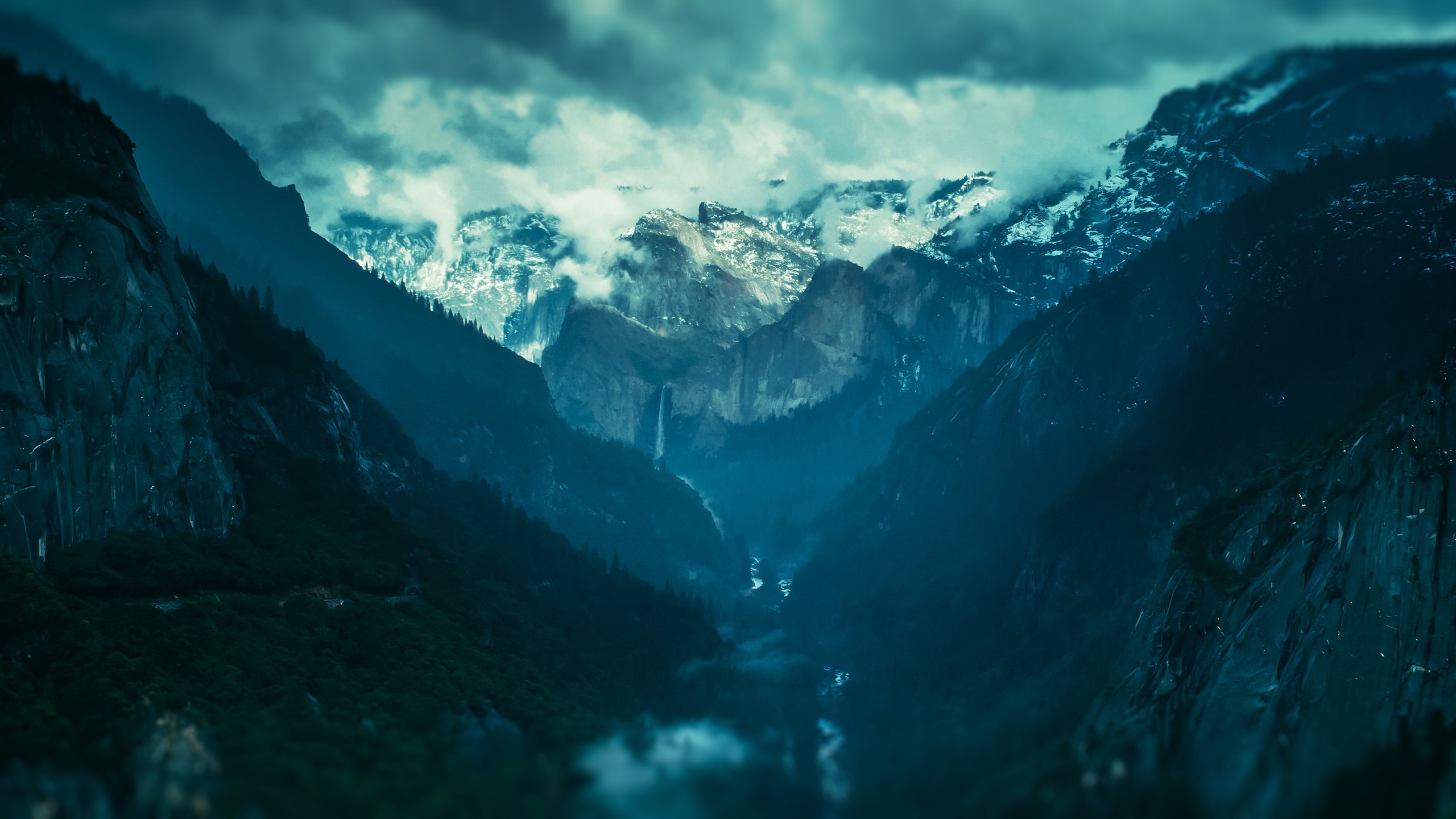 General 2560x1440 nature mountains valley winter overcast landscape snowy mountain