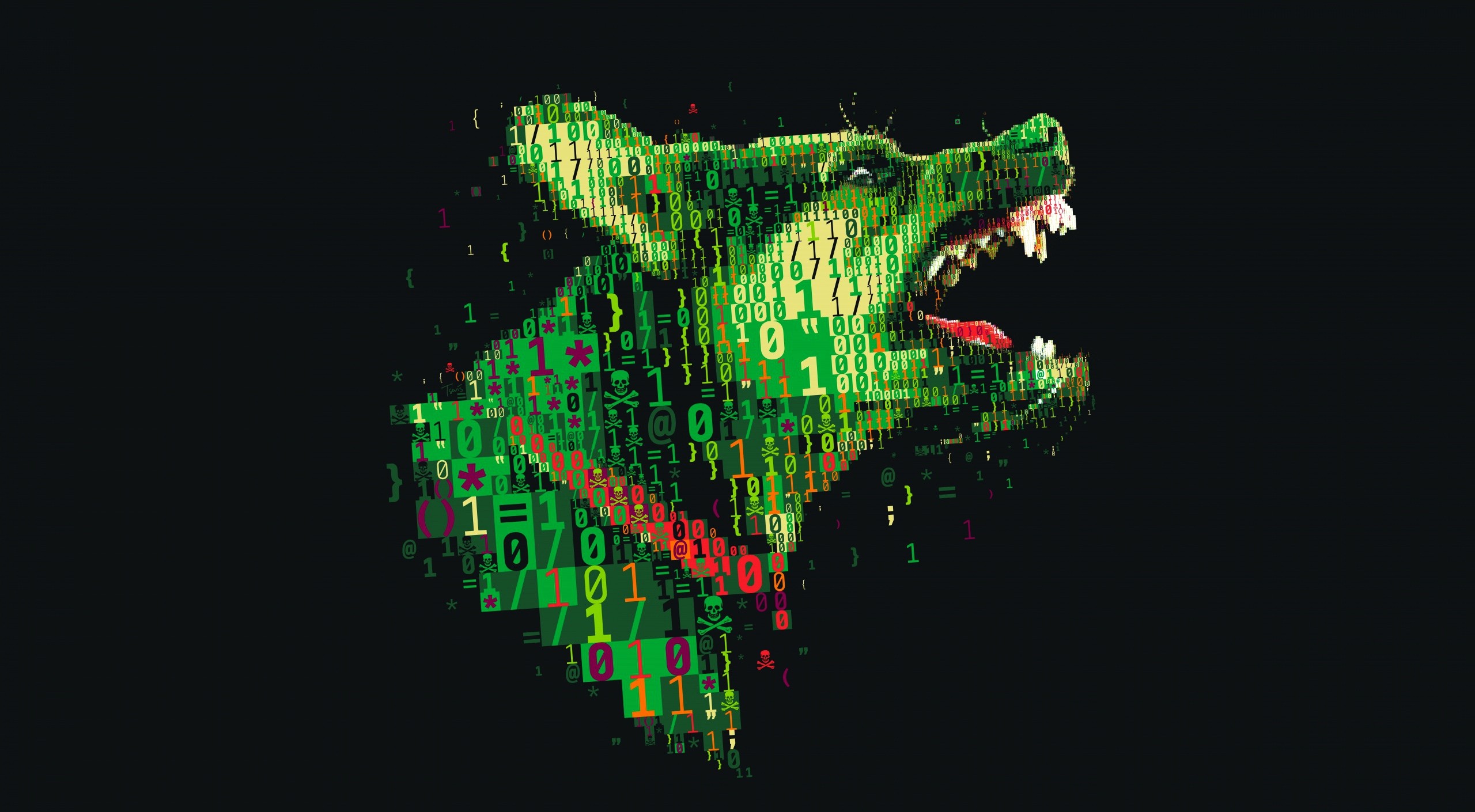 General 2560x1410 dog numbers animals digital art green black background mammals simple background